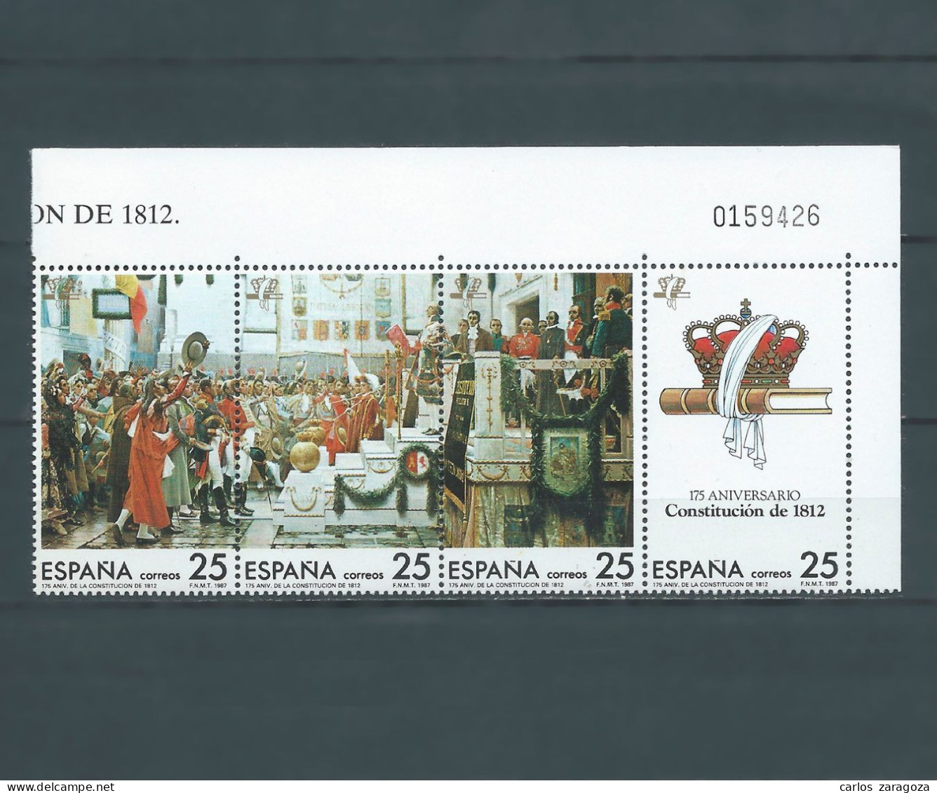 ESPAÑA 1987—Constitución De 1812 ** 2887/2990, YT 2502/2505, Mi 2767/2770. Esquina Numerada. Timbres Se Tenant, CDF - Nuovi