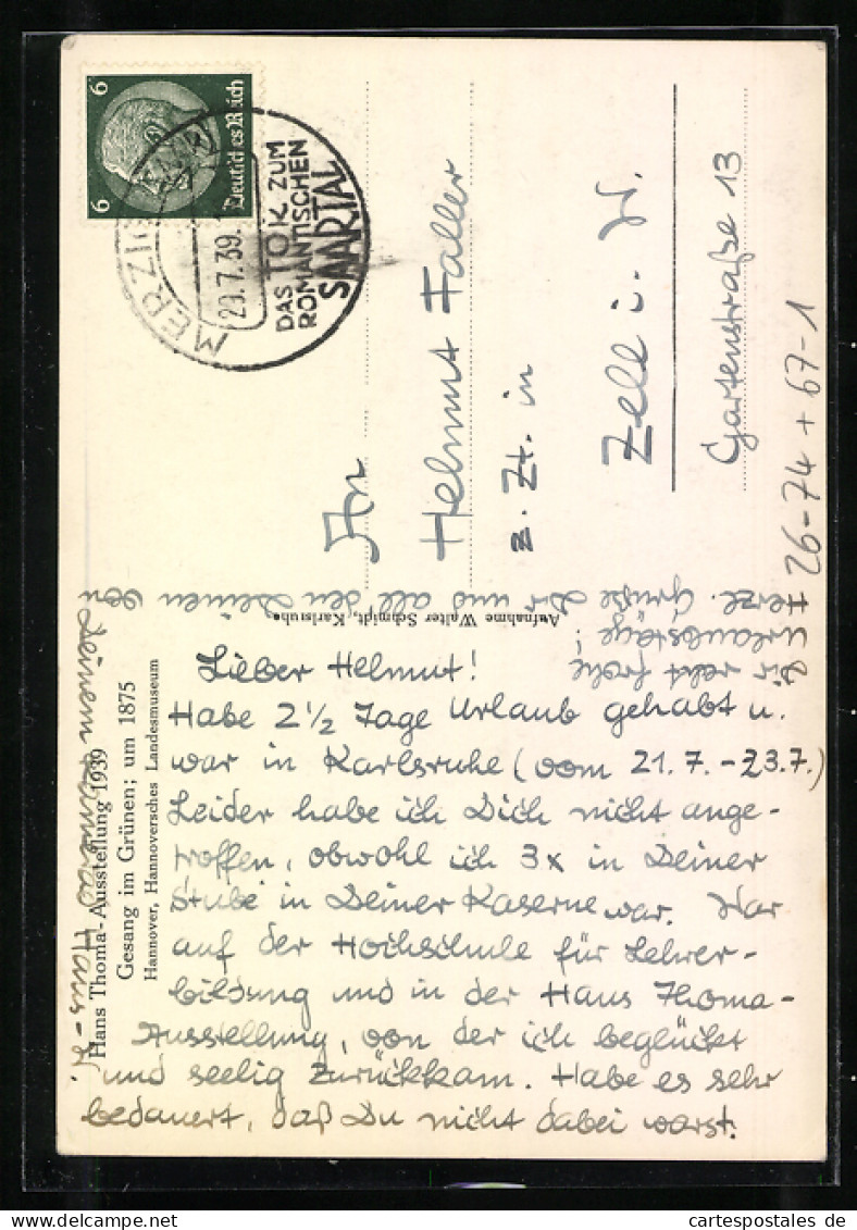 Künstler-AK Hans Thoma: Gesang Im Grünen Um 1875  - Expositions