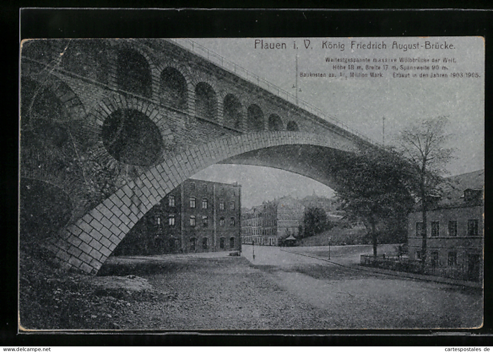 AK Plauen I. V., König Friedrich August-Brücke  - Plauen