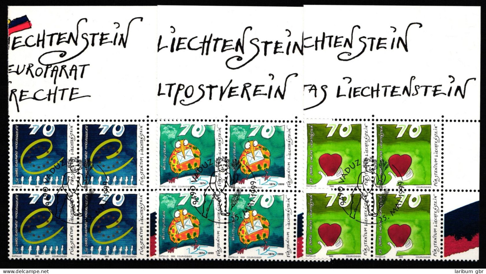 Liechtenstein 1200-1202 Gestempelt Ersttagssonderstempel, Als 4er Blöcke #JI042 - Otros & Sin Clasificación