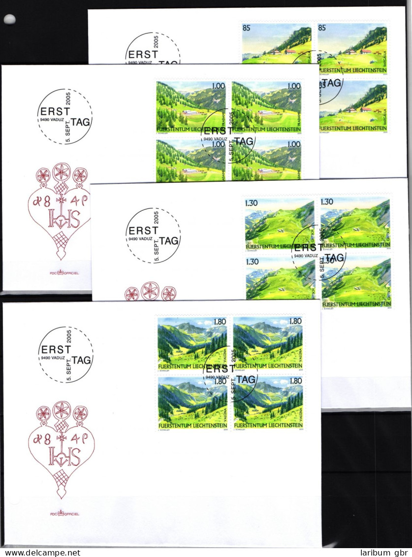 Liechtenstein 1383-1386 Gestempelt 4er Blöcke Als FDC #JI077 - Other & Unclassified