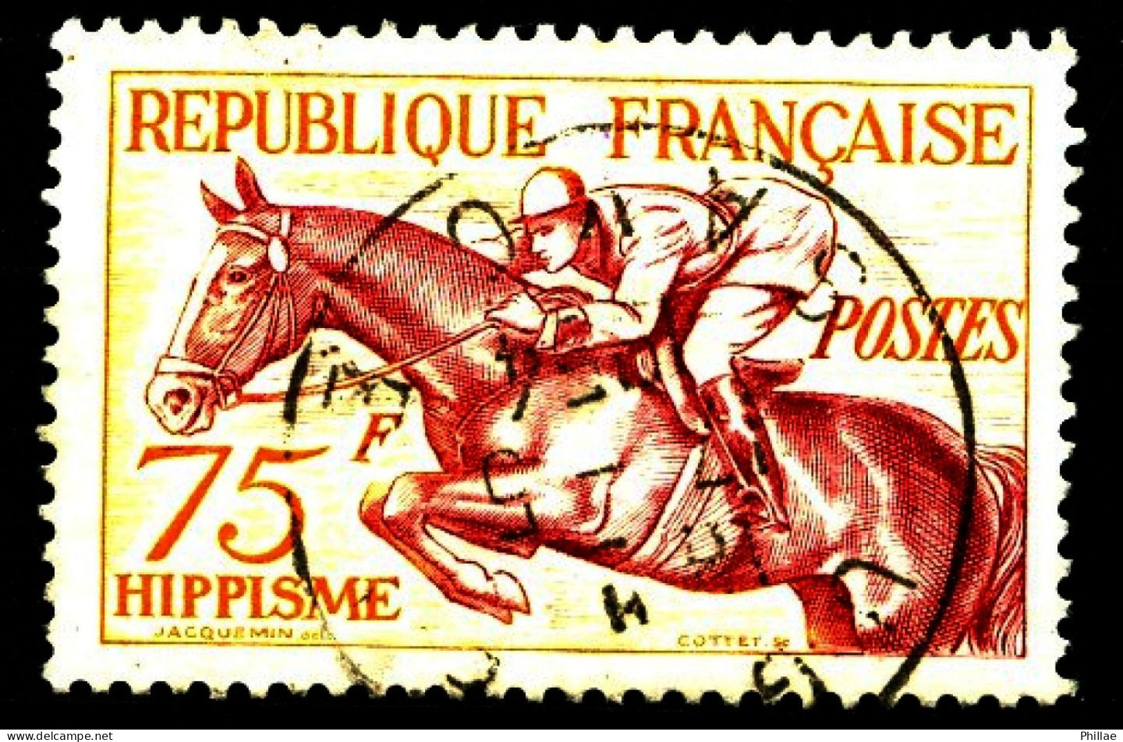 965 - 75F Hippisme - Oblitéré - TB - Gebruikt