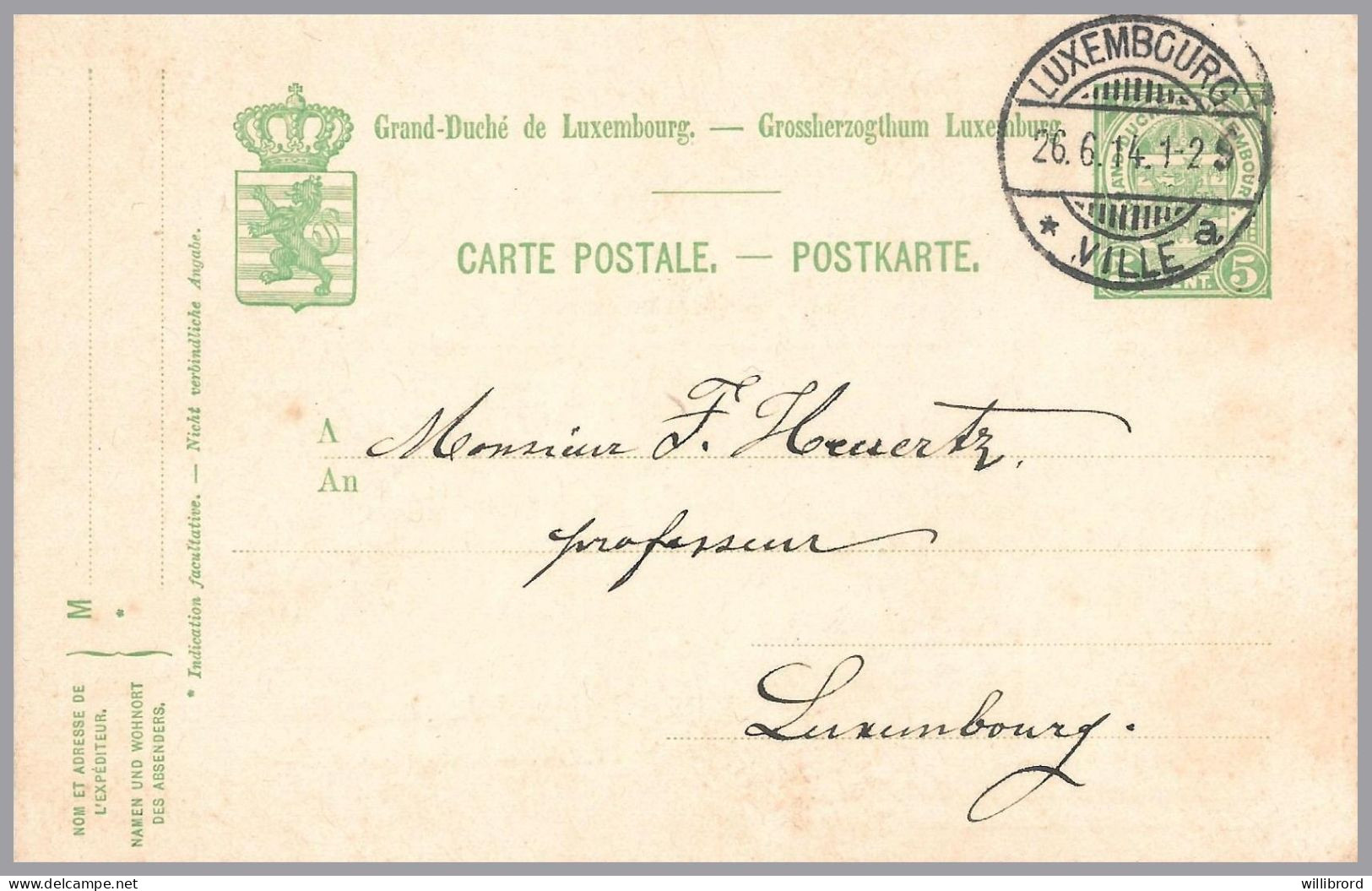 LUXEMBOURG - 1914-1918 Luxembourg State Fruit & Horticulture Assn. Meeting Notices - On 5 Printed Back Postal Cards - Other & Unclassified