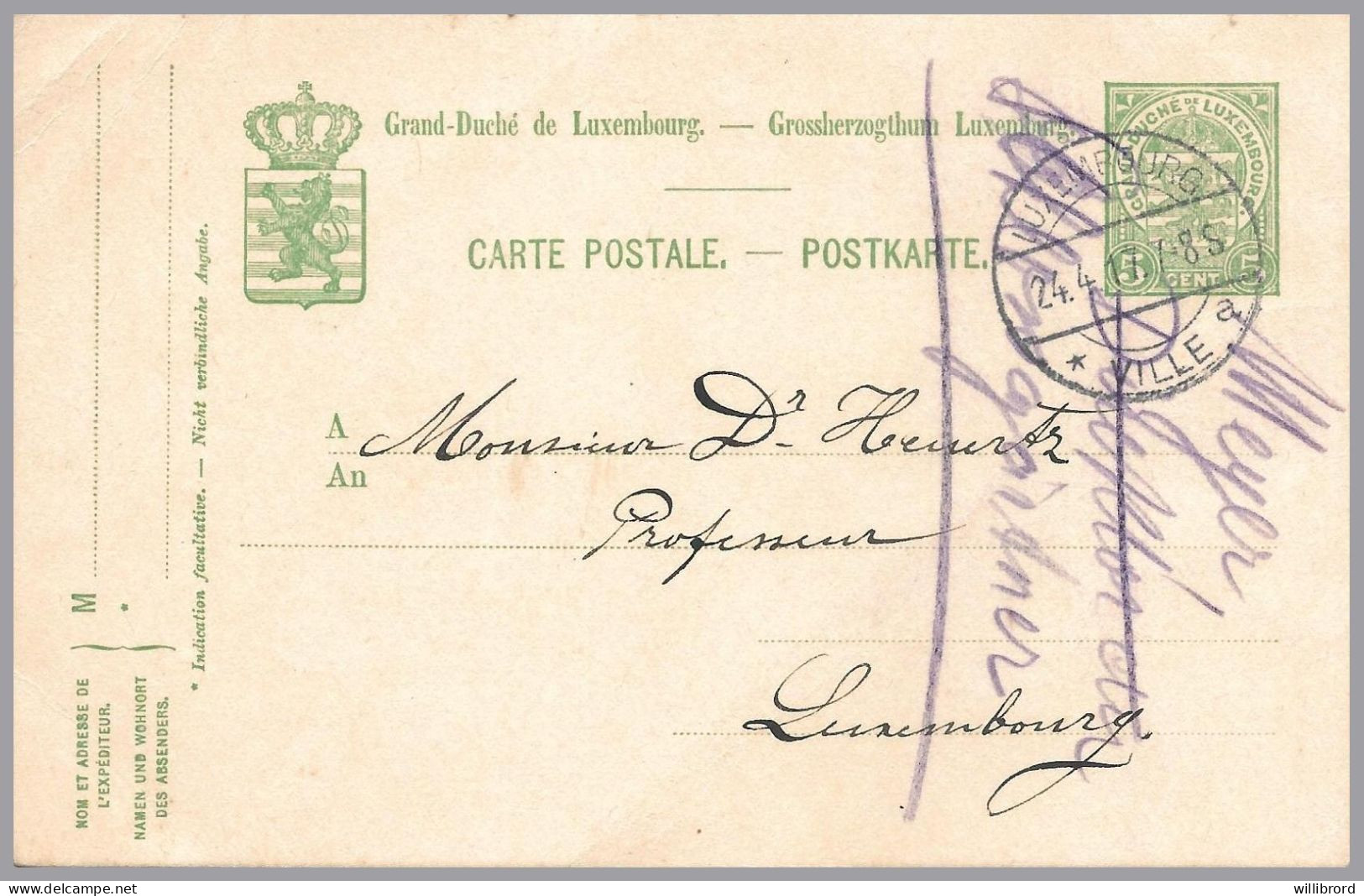 LUXEMBOURG - 1914-1918 Luxembourg State Fruit & Horticulture Assn. Meeting Notices - On 5 Printed Back Postal Cards - Other & Unclassified