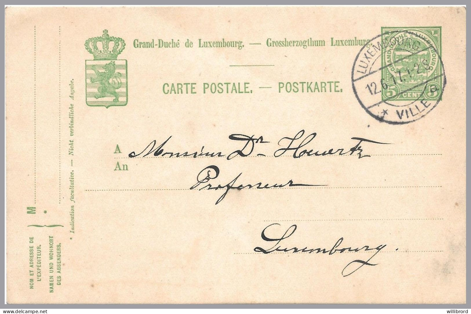 LUXEMBOURG - 1914-1918 Luxembourg State Fruit & Horticulture Assn. Meeting Notices - On 5 Printed Back Postal Cards