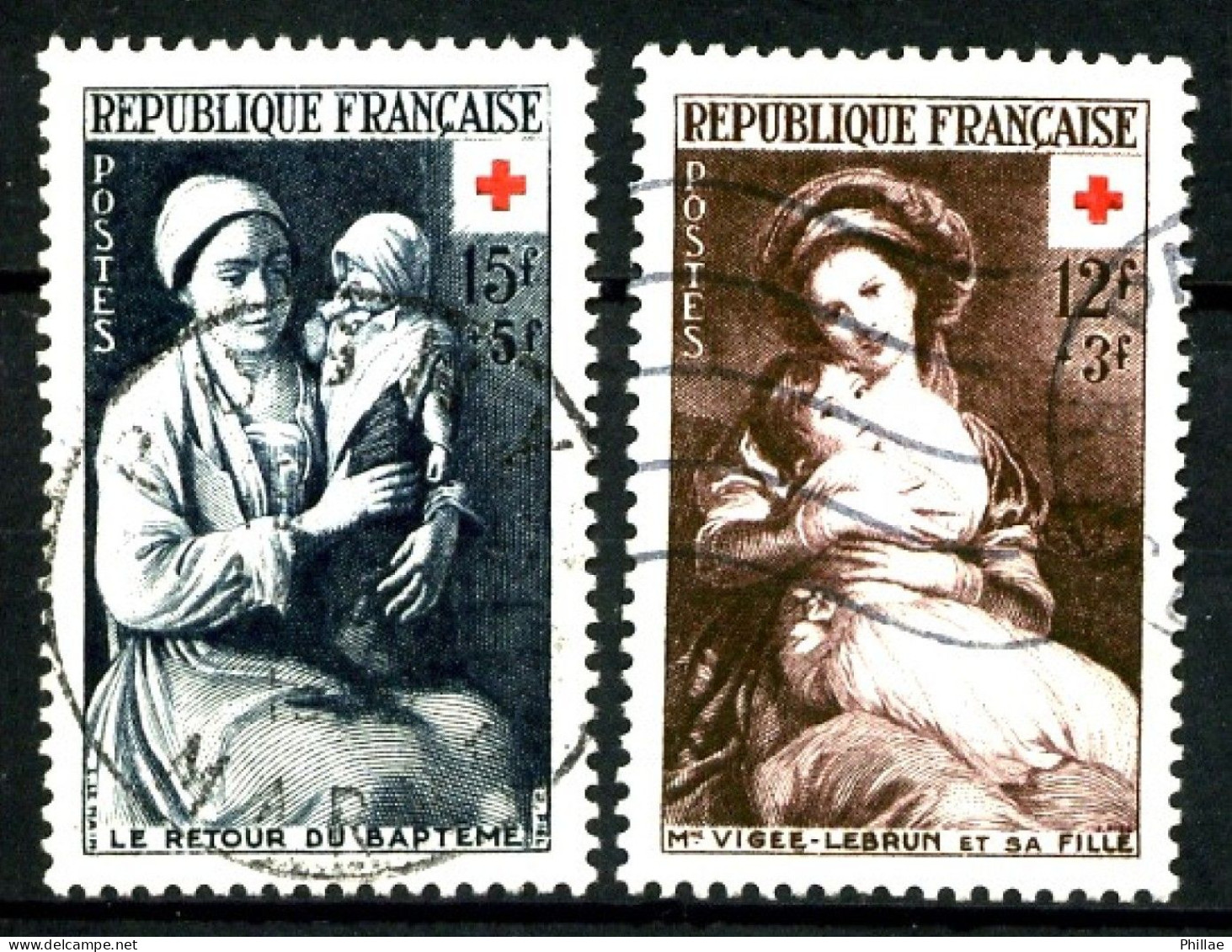 966/967 - Paire Croix-Rouge 1953 - Oblitérés - TB - Usados