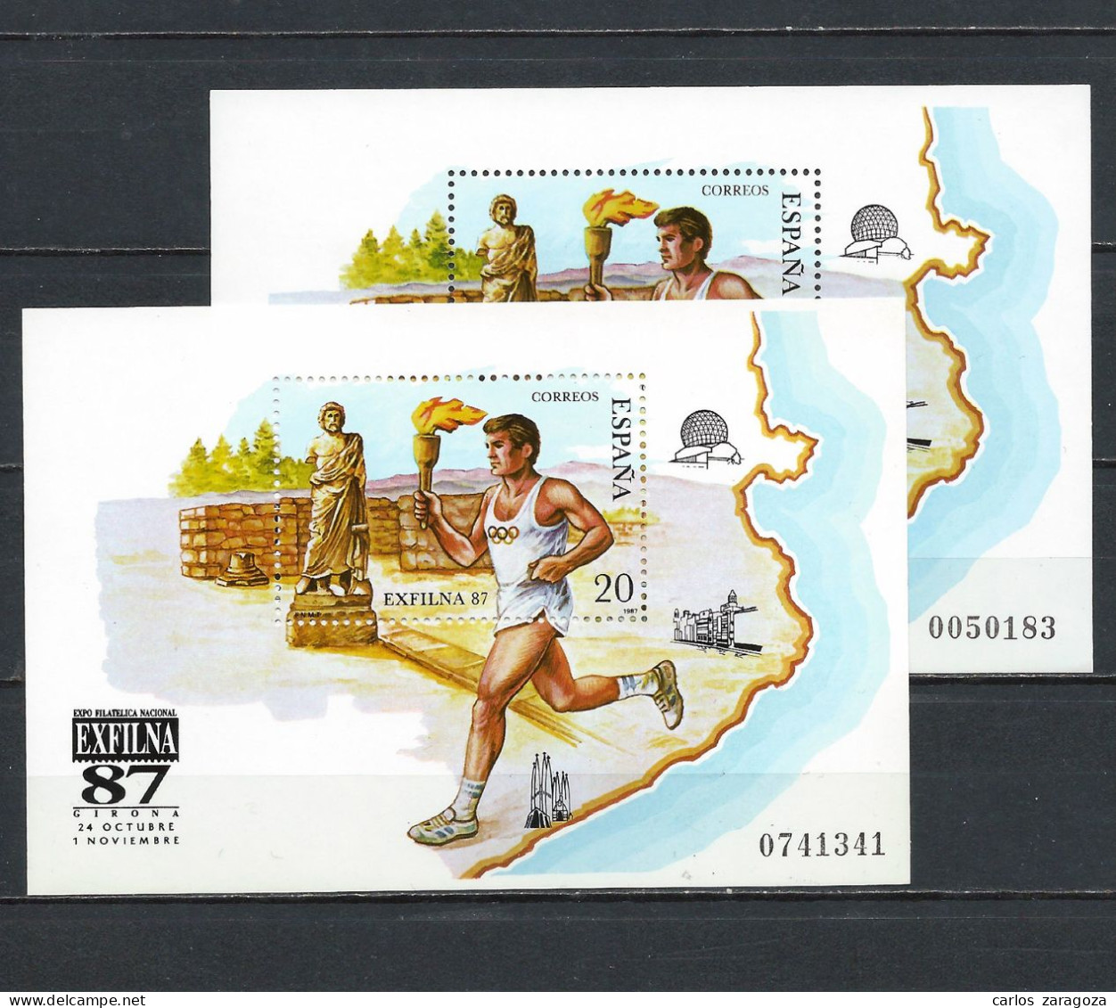 ESPAÑA 1987—EXFILNA '87 ** HB 2918, YT BF37, Mi BL31, Sc 2530. Souv. Sheets, Bloc Feuillets - Unused Stamps