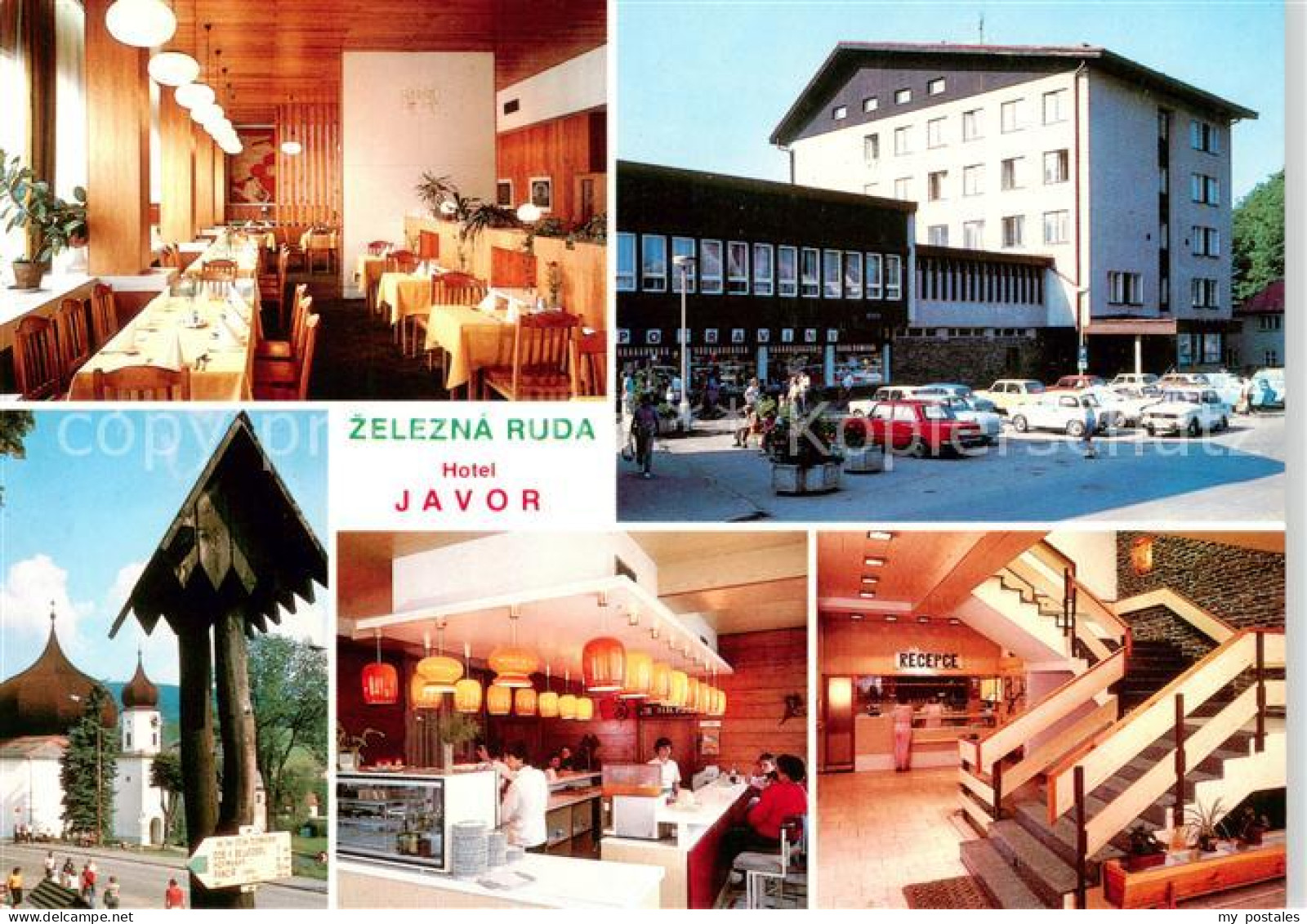 73857522 Zelezna Ruda Markt Eisenstein CZ Hotel Javor Gastraeume Theke Treppenau - Tchéquie