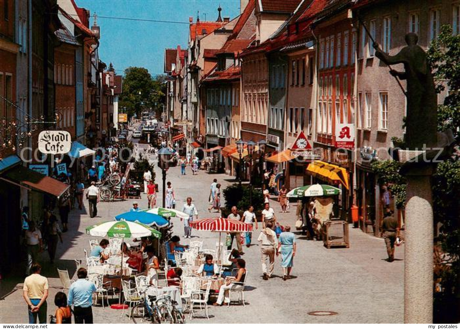 73857433 Fuessen Allgaeu Fussgaengerzone Mit St Mang Denkmal Fuessen Allgaeu - Fuessen