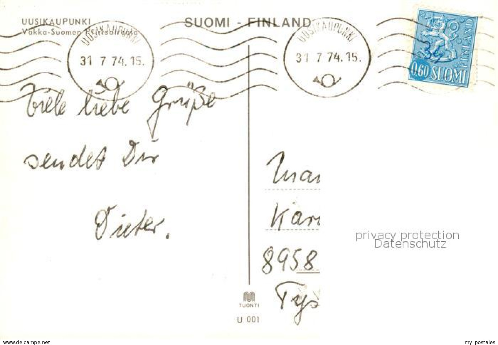 73857419 Uusikaupunki Suomi Vakka Suomen Piirisairaala  - Finland