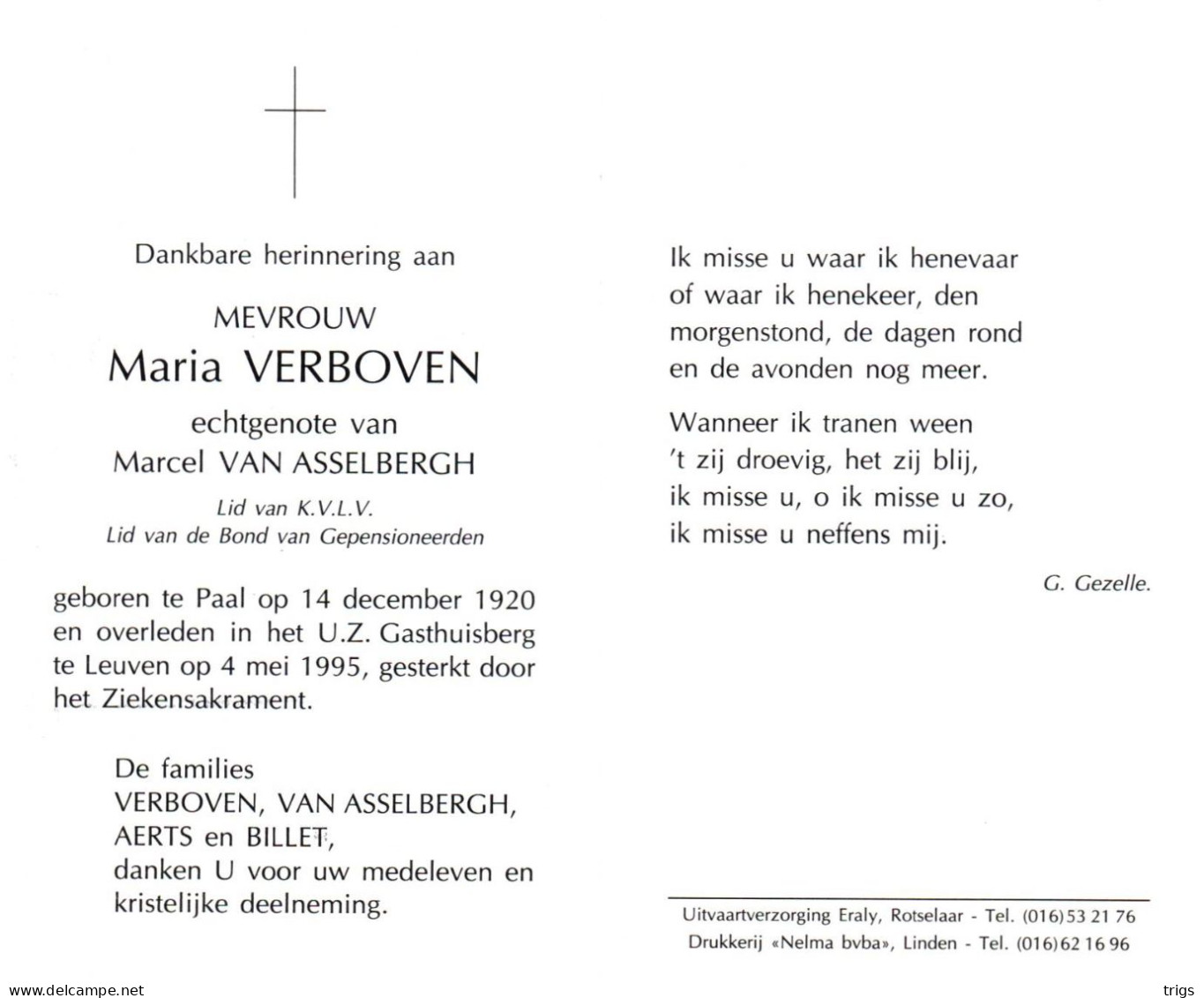 Maria Verboven (1920-1995) - Andachtsbilder