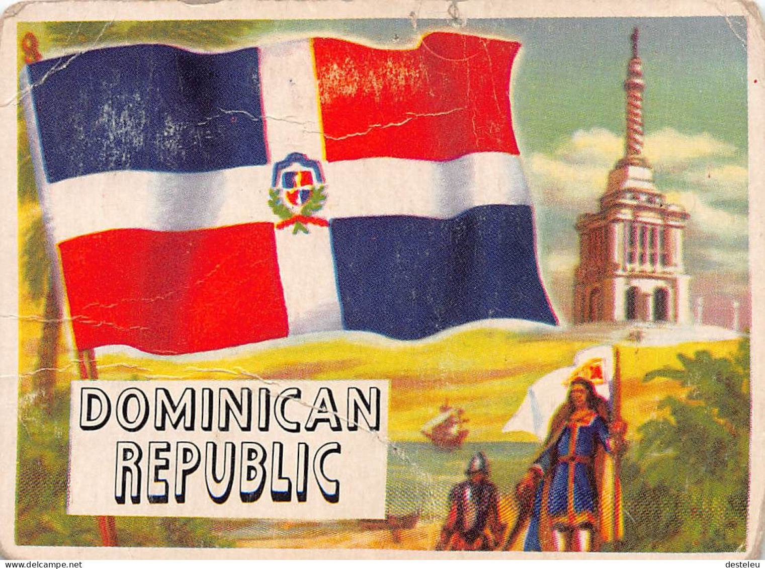 Flags Of The World Chromo - Dominican Republic - 6.5 X 9.5 Cm - Other & Unclassified