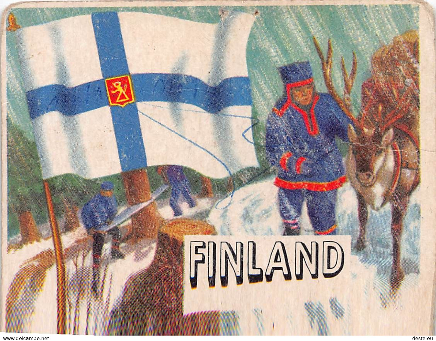 Flags Of The World Chromo - Finland - 6.5 X 9.5 Cm - Altri & Non Classificati