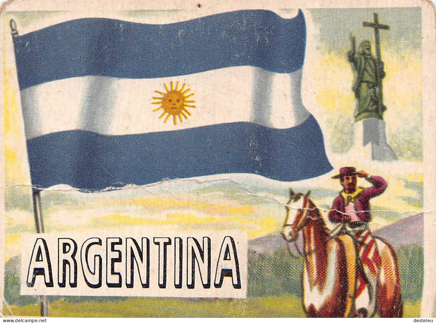 Flags Of The World Chromo - Argentina - 6.5 X 9.5 Cm - Altri & Non Classificati