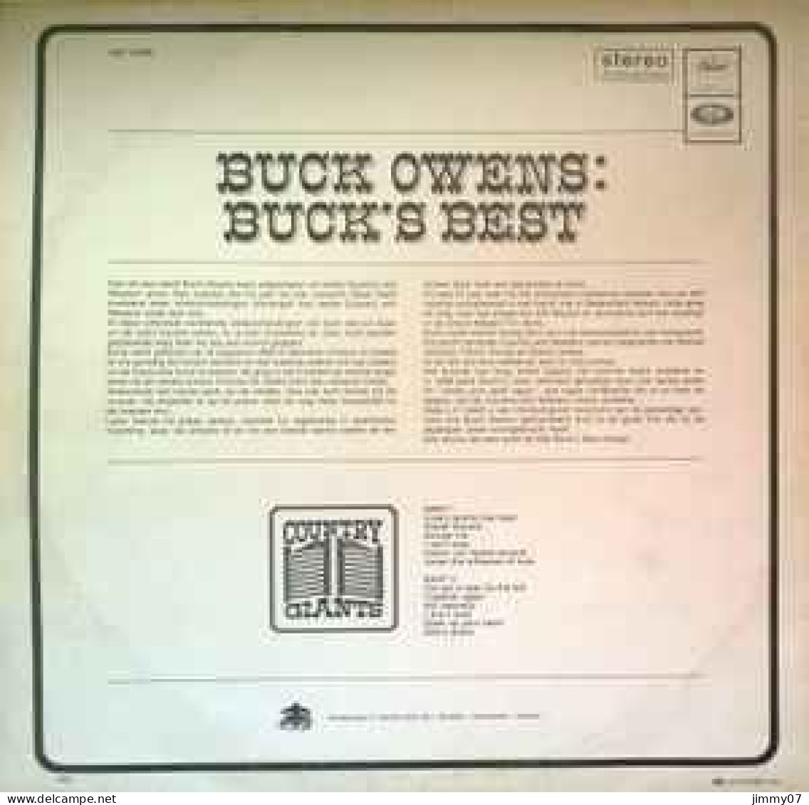 Buck Owens - Buck's Best (LP, Comp) - Disco, Pop