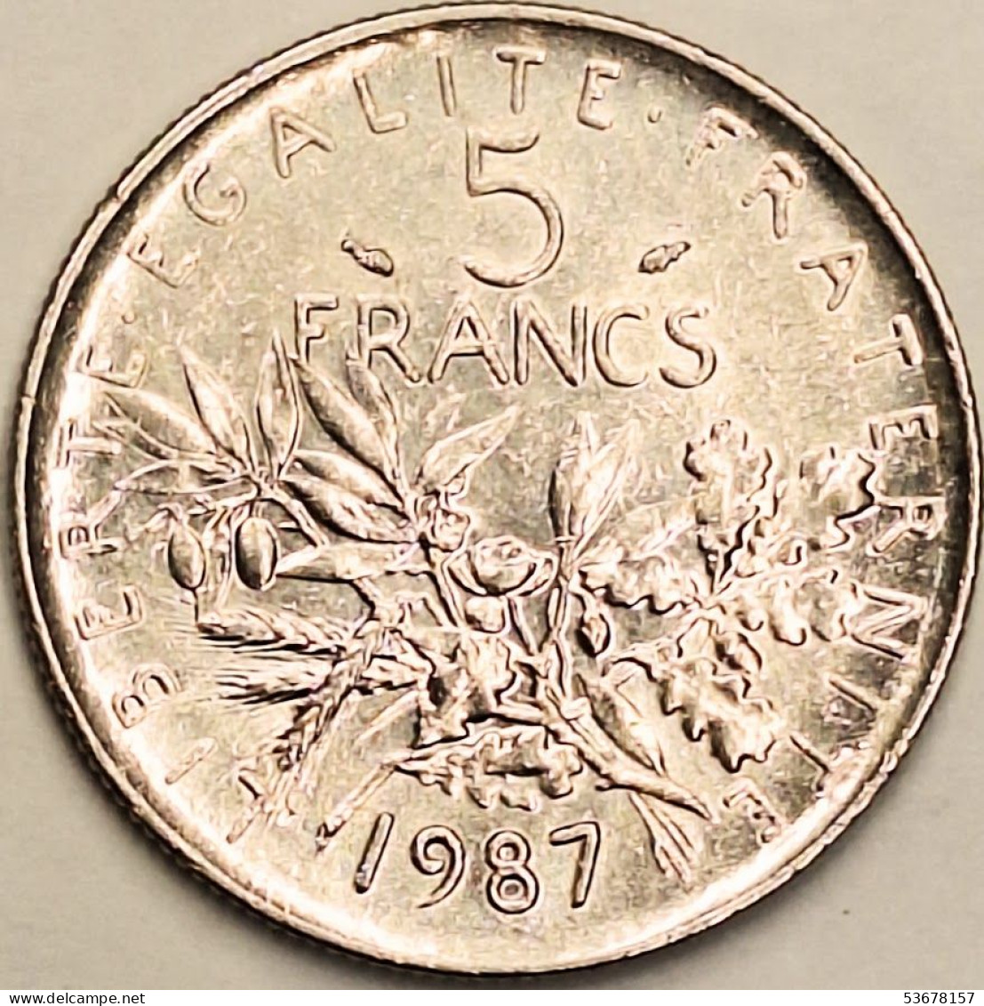 France - 5 Francs 1987, KM# 926a.1 (#4341) - 5 Francs