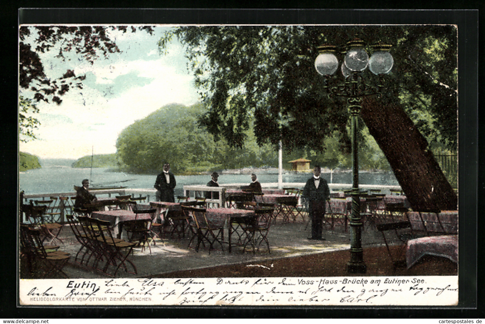 AK Eutin, Hotel Voss-Haus, Voss-Haus-Brücke Am Eutiner See  - Eutin