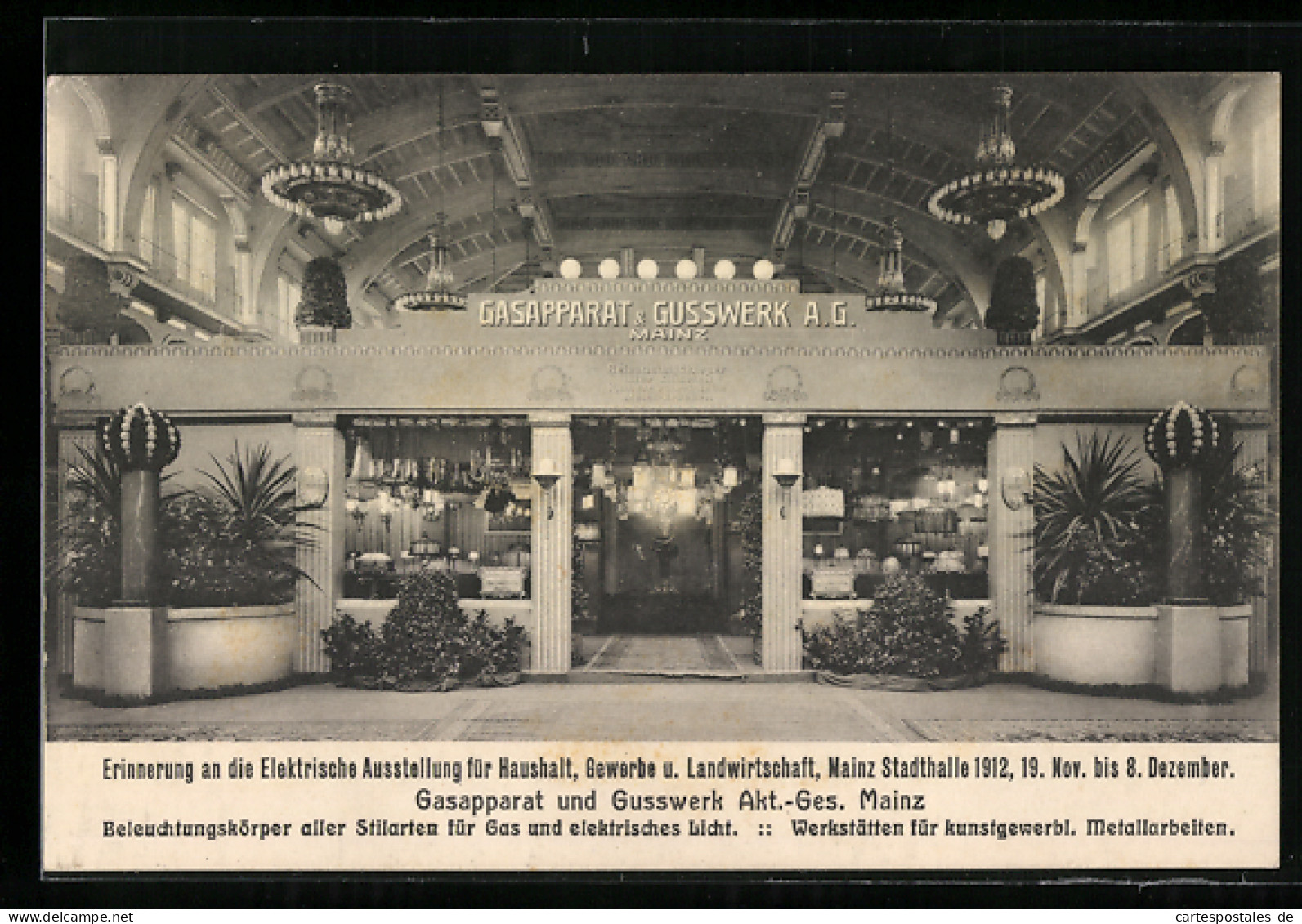 AK Mainz, Elektrische Ausstellung Für Haushalt, Gewerbe Und Landwirtschaft 1912  - Ausstellungen