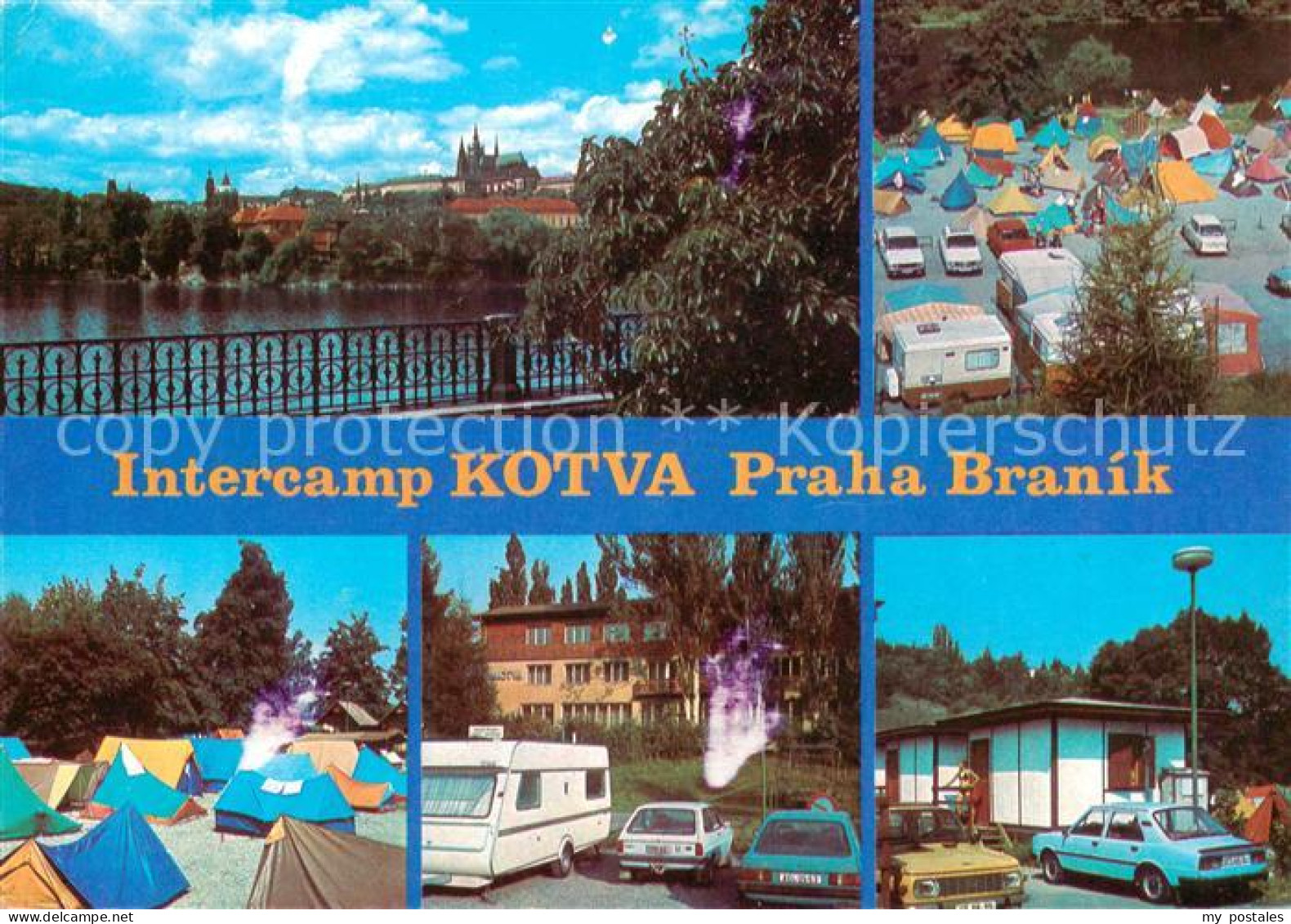 73856658 Branik Praha Intercamp Kotva Campingplatz Bungalow Blick Zur Prager Bur - Tsjechië