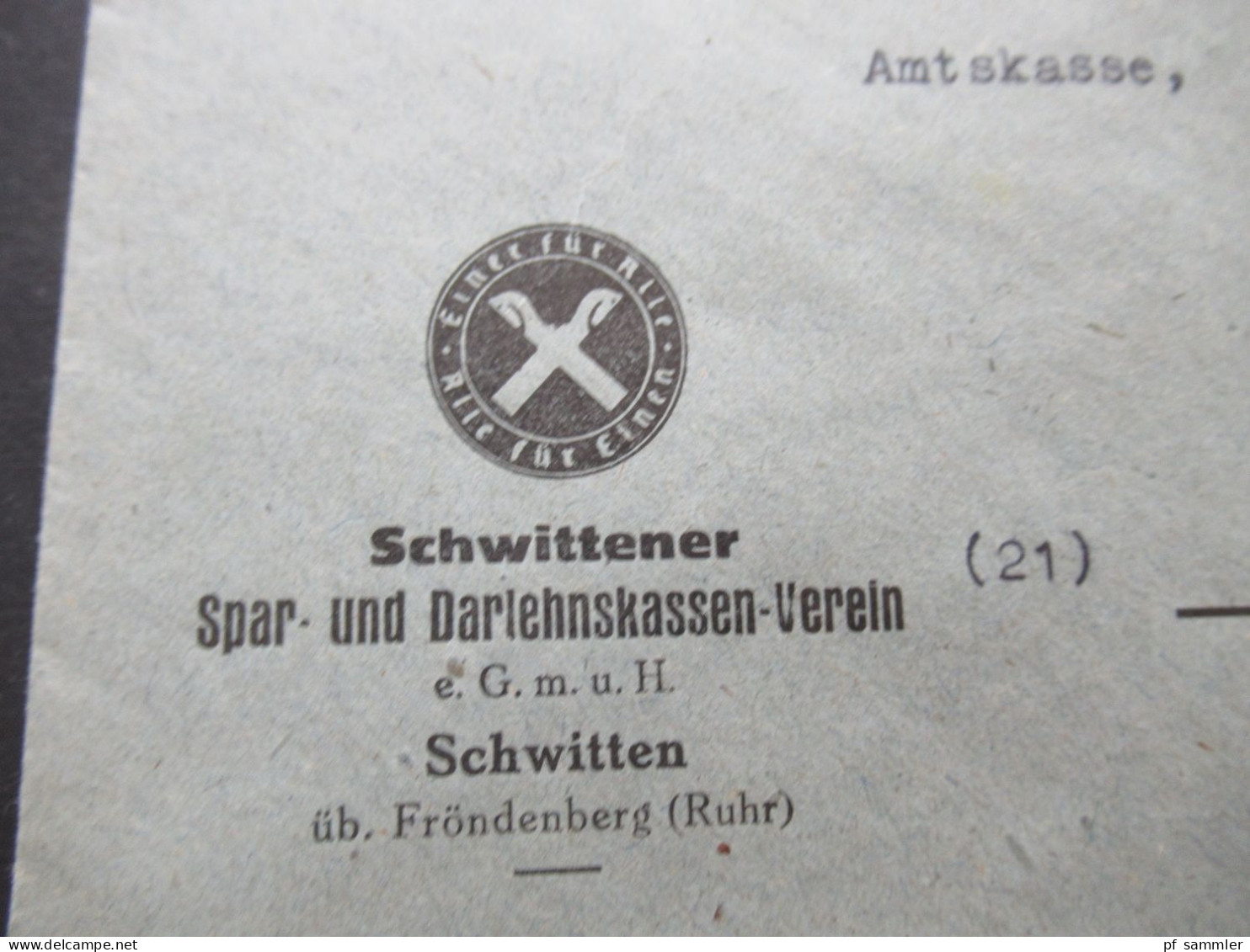 18.2.1945 Bizone Am Post Nr.7 EF Tagesstempel Fröndenberg (Ruhr) Und Landpoststempel Schwitten über Fröndenberg (Ruhr) - Lettres & Documents