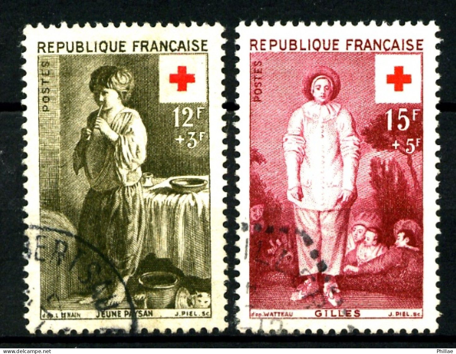 1089/1090 - Paire Croix-Rouge 1956 - Oblitérés - TB - Gebraucht