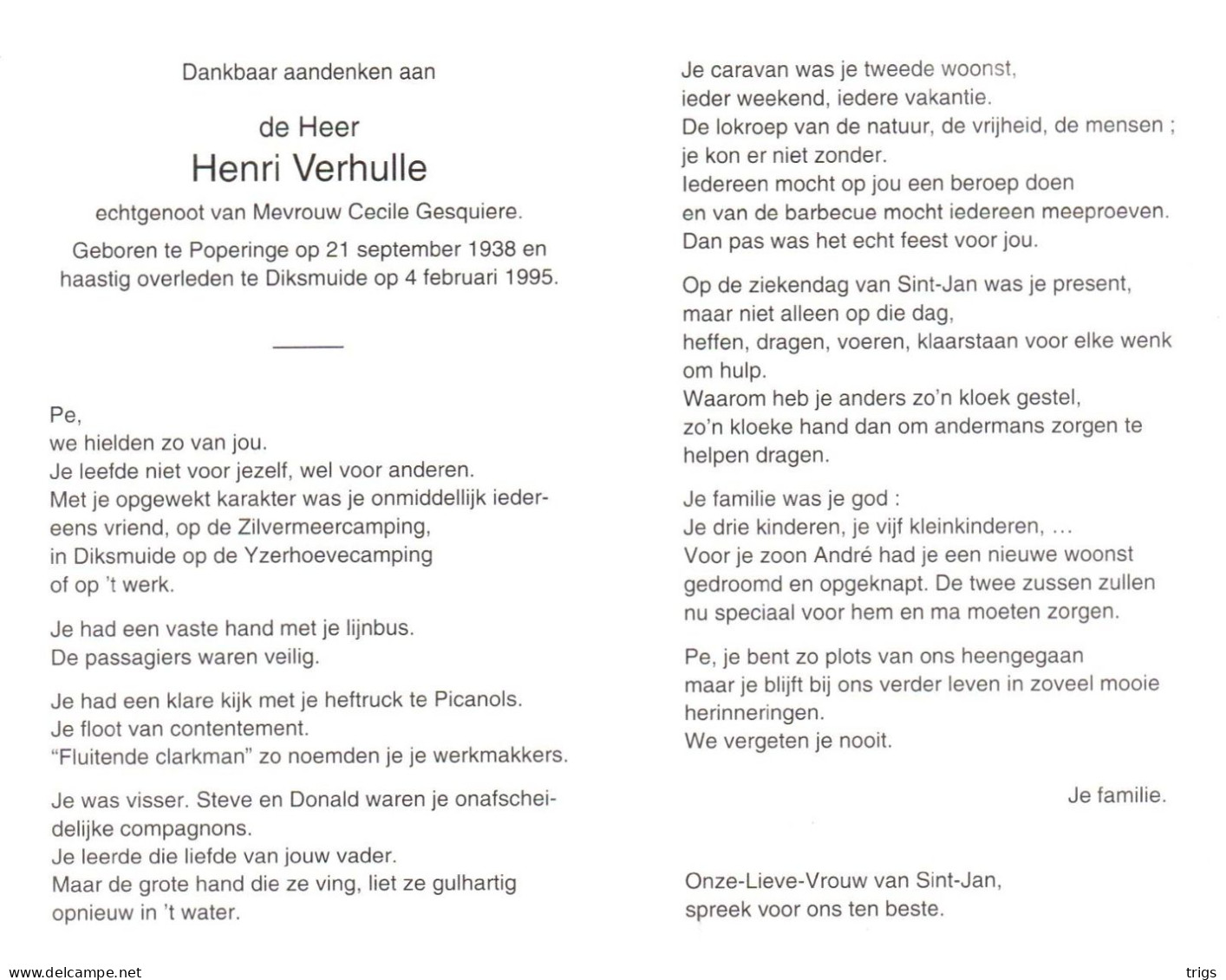 Henri Verhulle (1938-1995) - Andachtsbilder