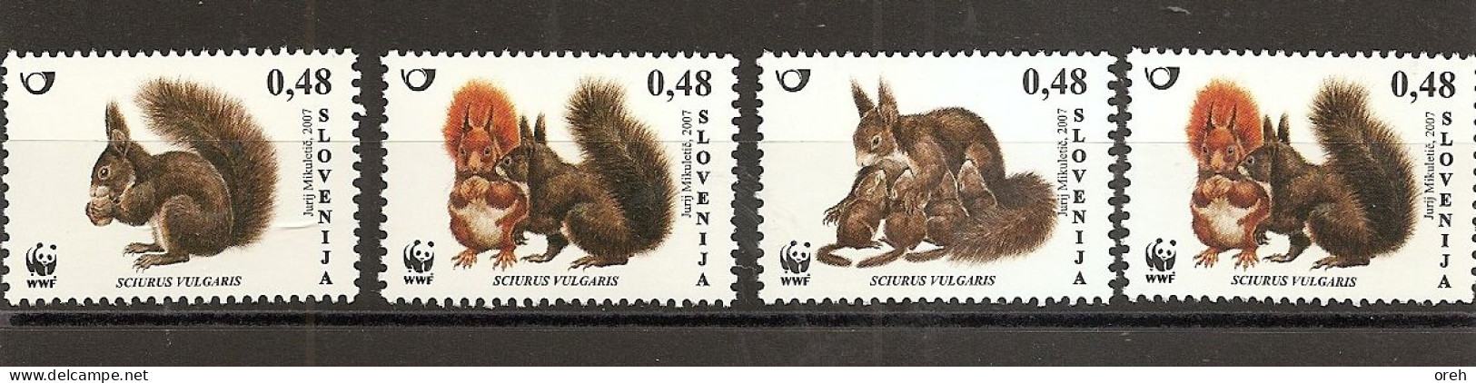 SLOVENIA 2007,FAUNA,SCIURUS VULGARIS,,MNH - Eslovenia