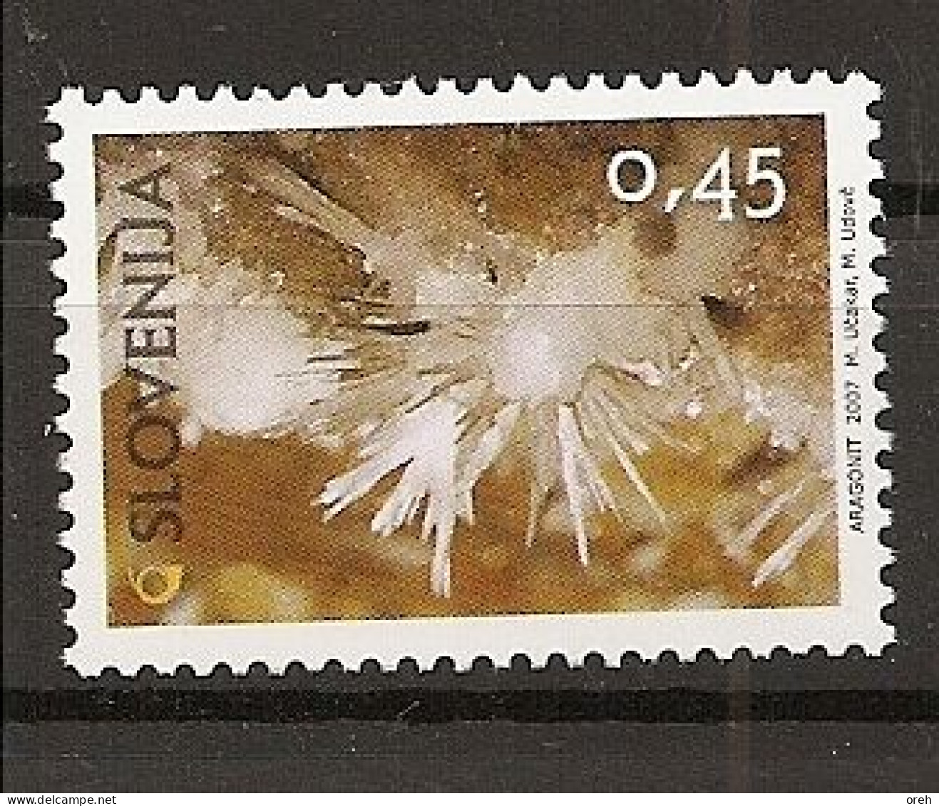 SLOVENIA ,SLOWENIEN 2007,minerals,argonit,mnh,,,MNH - Mineralen