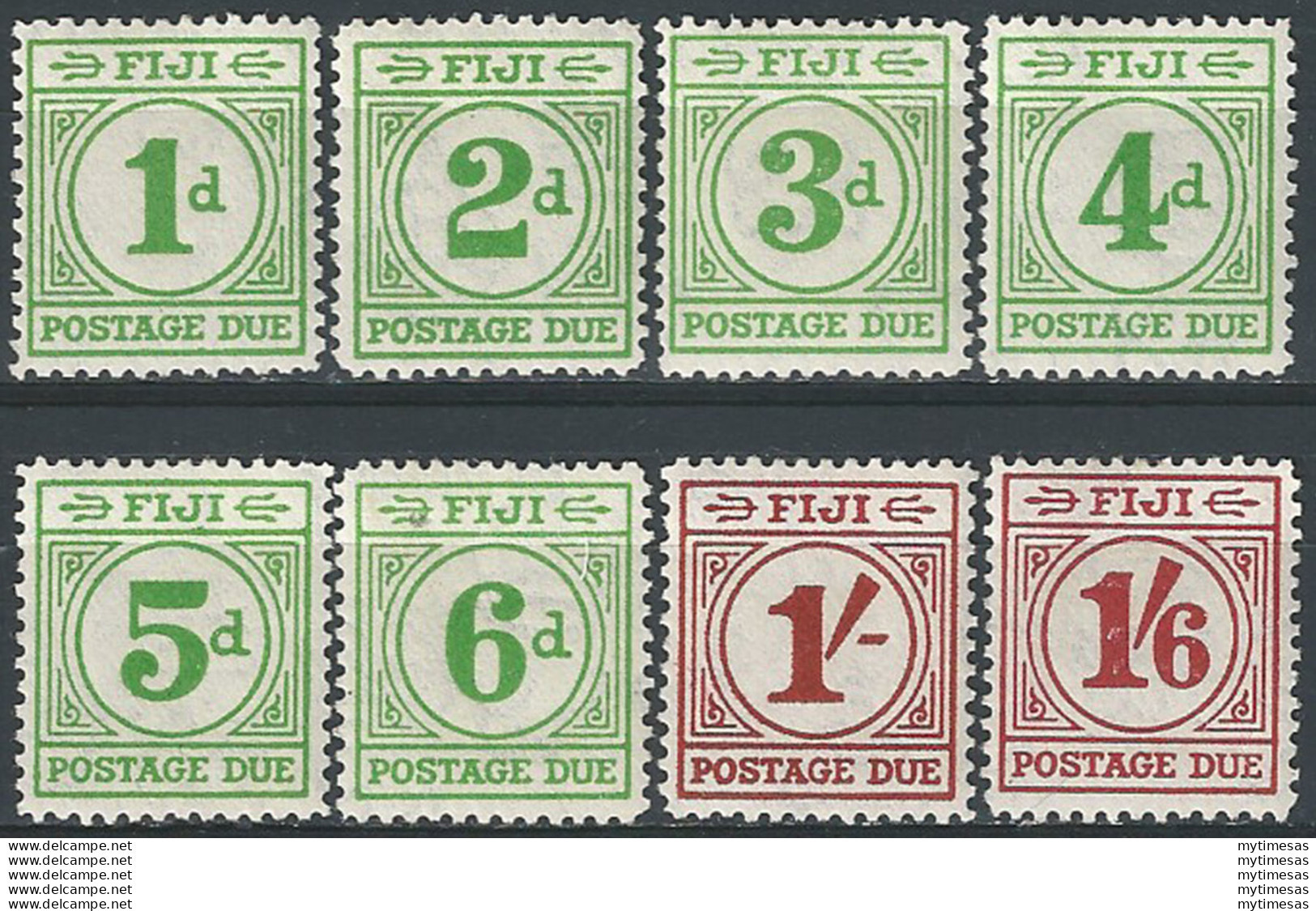 1940 Fiji Giorgio VI Segnatasse 8v. MNH SG. N. D11/18 - Andere & Zonder Classificatie