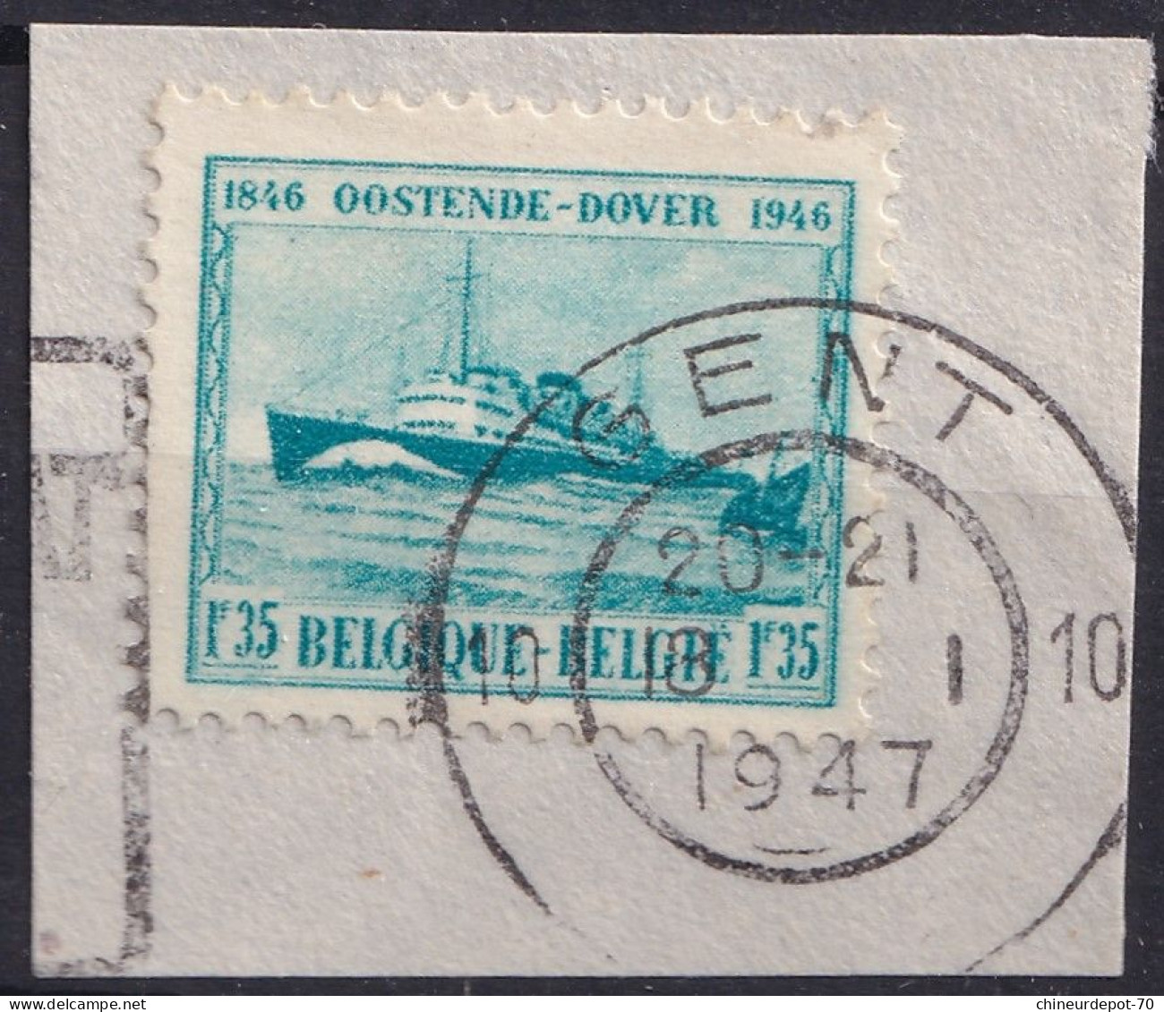 Timbres Oostende Cachet Gent 1947 10 - Usados