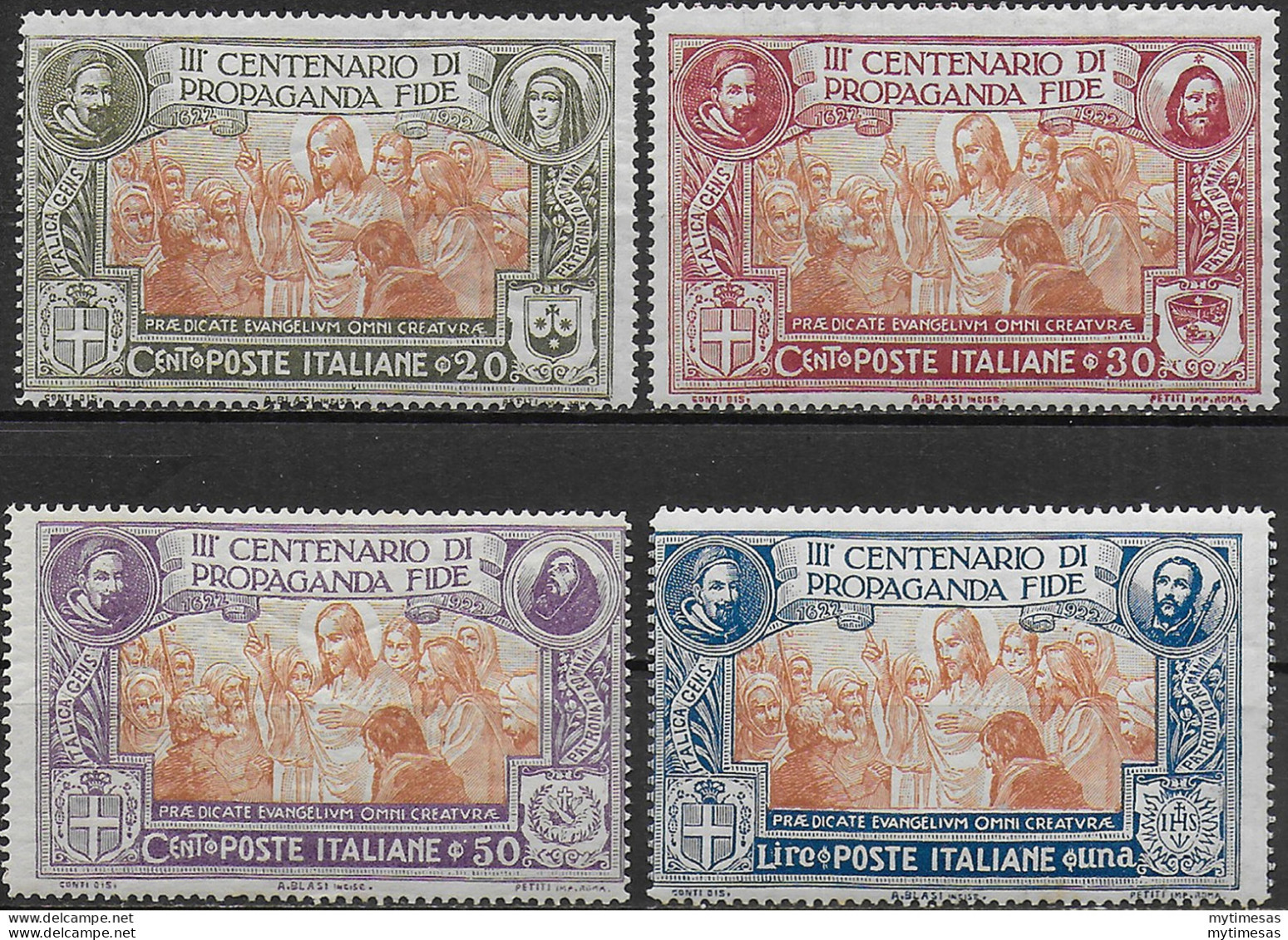 1923 Italia Propaganda Fide 4v. Mc MNH Sassone N. 131/34 - Otros & Sin Clasificación