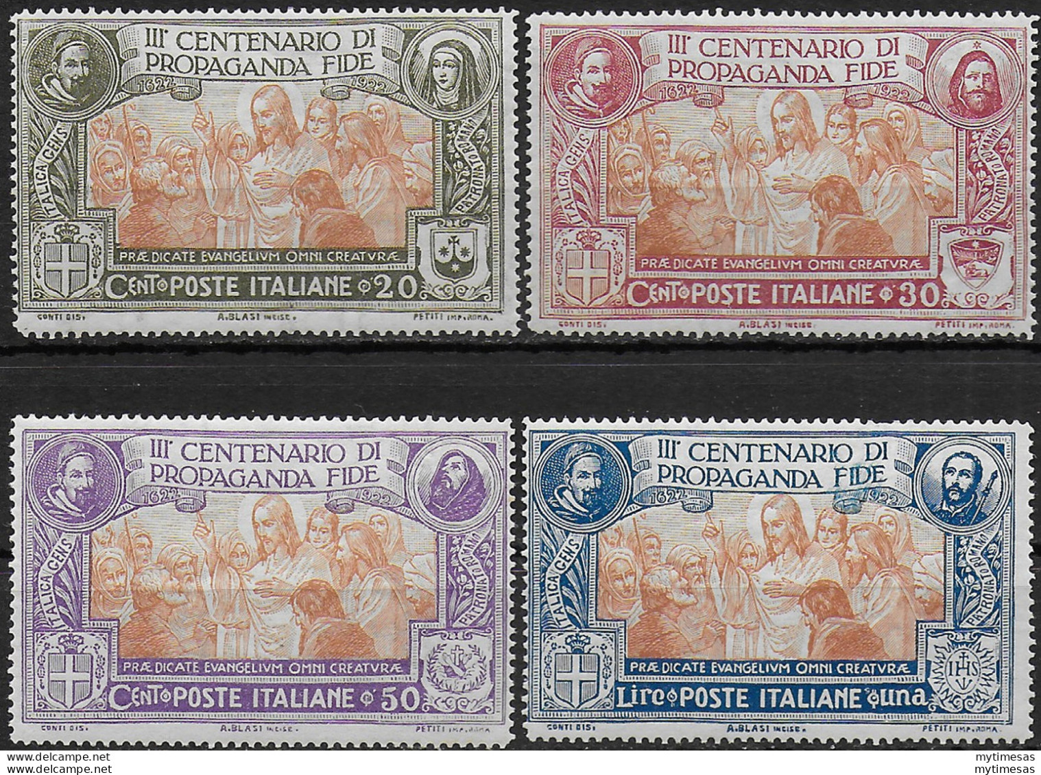 1923 Italia Propaganda Fide 4v. MNH Sassone N. 131/34 - Autres & Non Classés