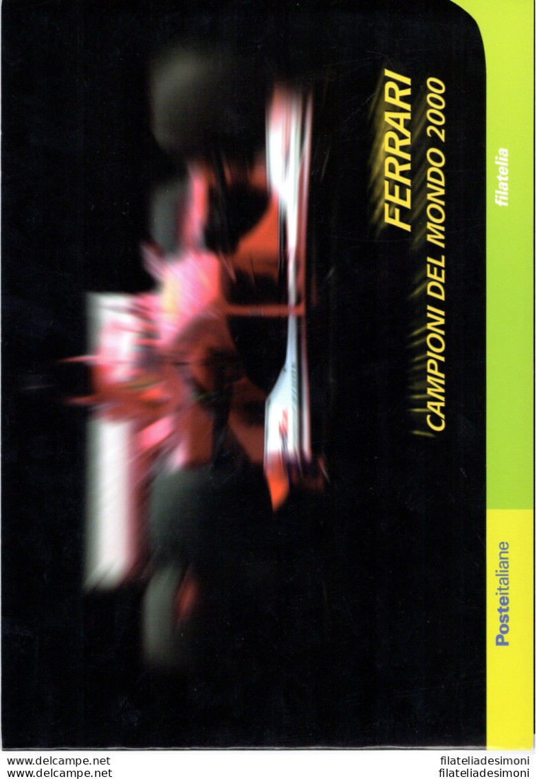 2001 Italia - Repubblica , Folder Francobolli - Ferrari Campioni Del Mondo 2000 - Presentation Packs