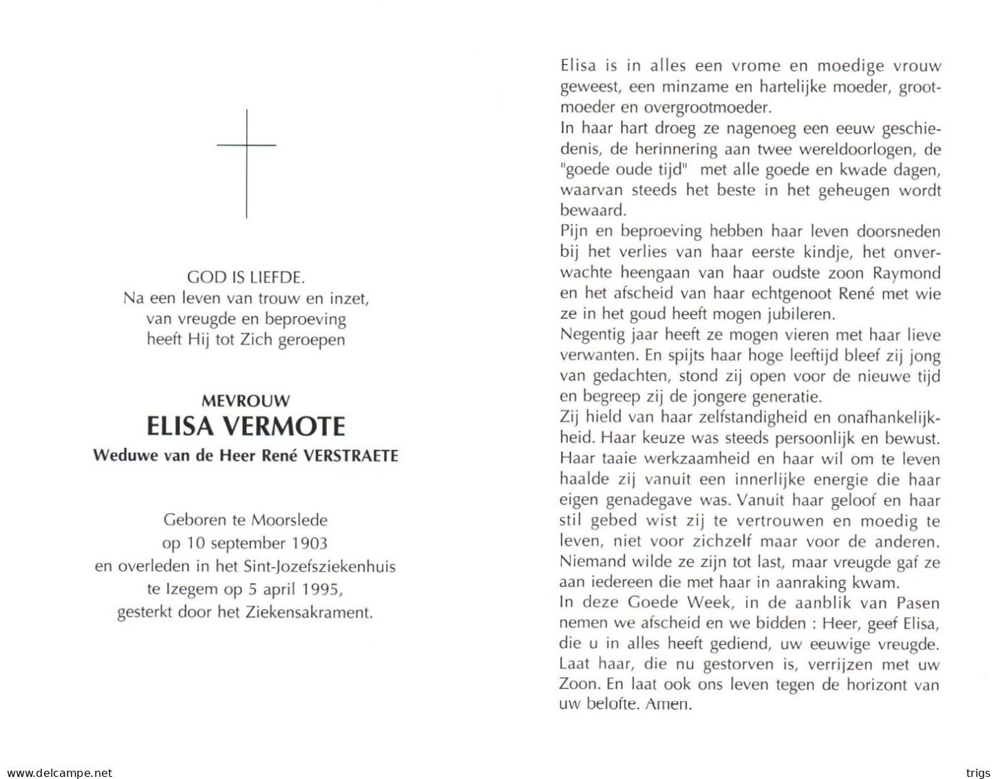 Elisa Vermote (1903-1995) - Andachtsbilder