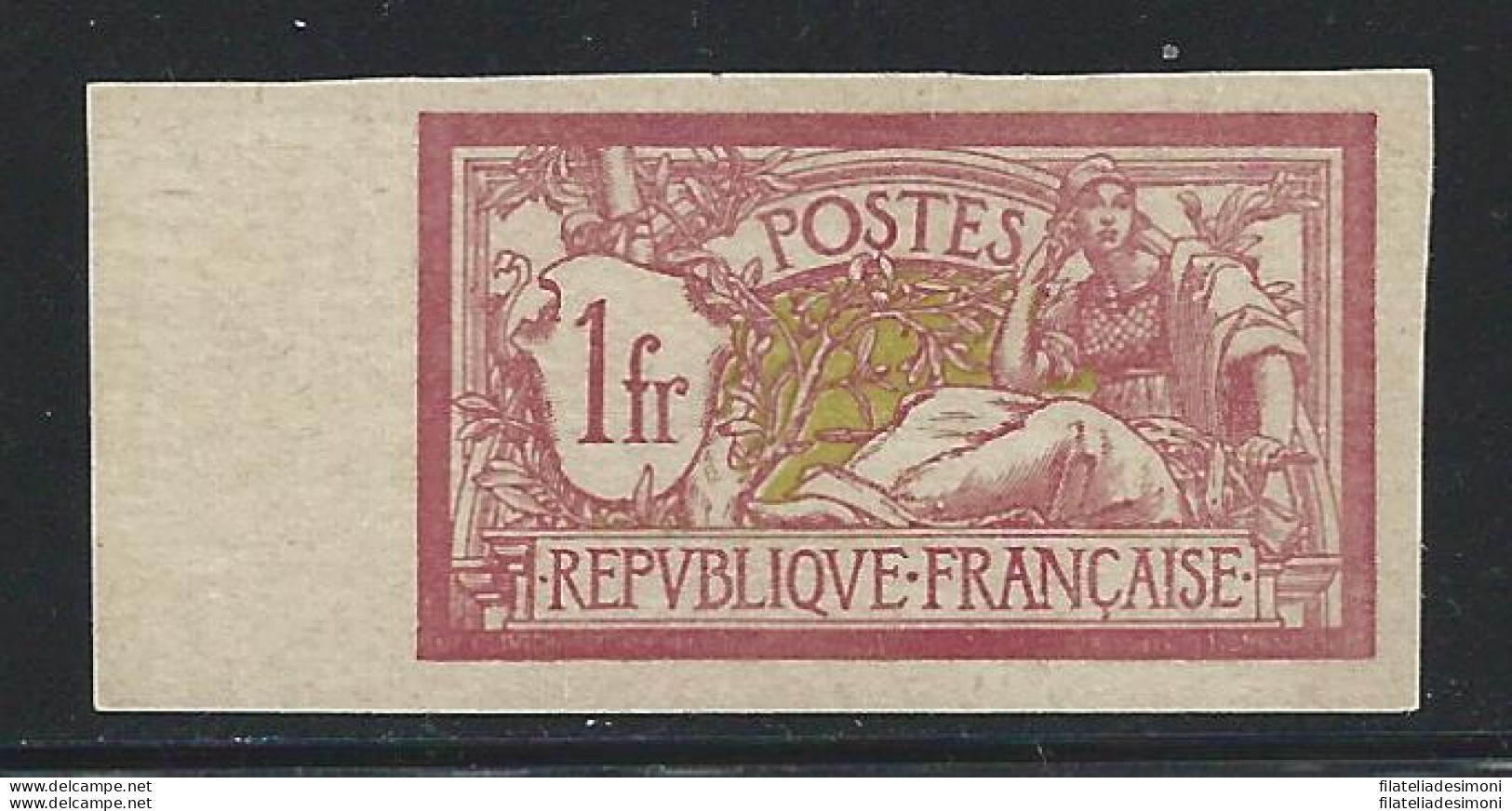 1900 FRANCIA N. 121 1 Fr. NON DENTELLATO MNH** Firmato Brun - Andere & Zonder Classificatie