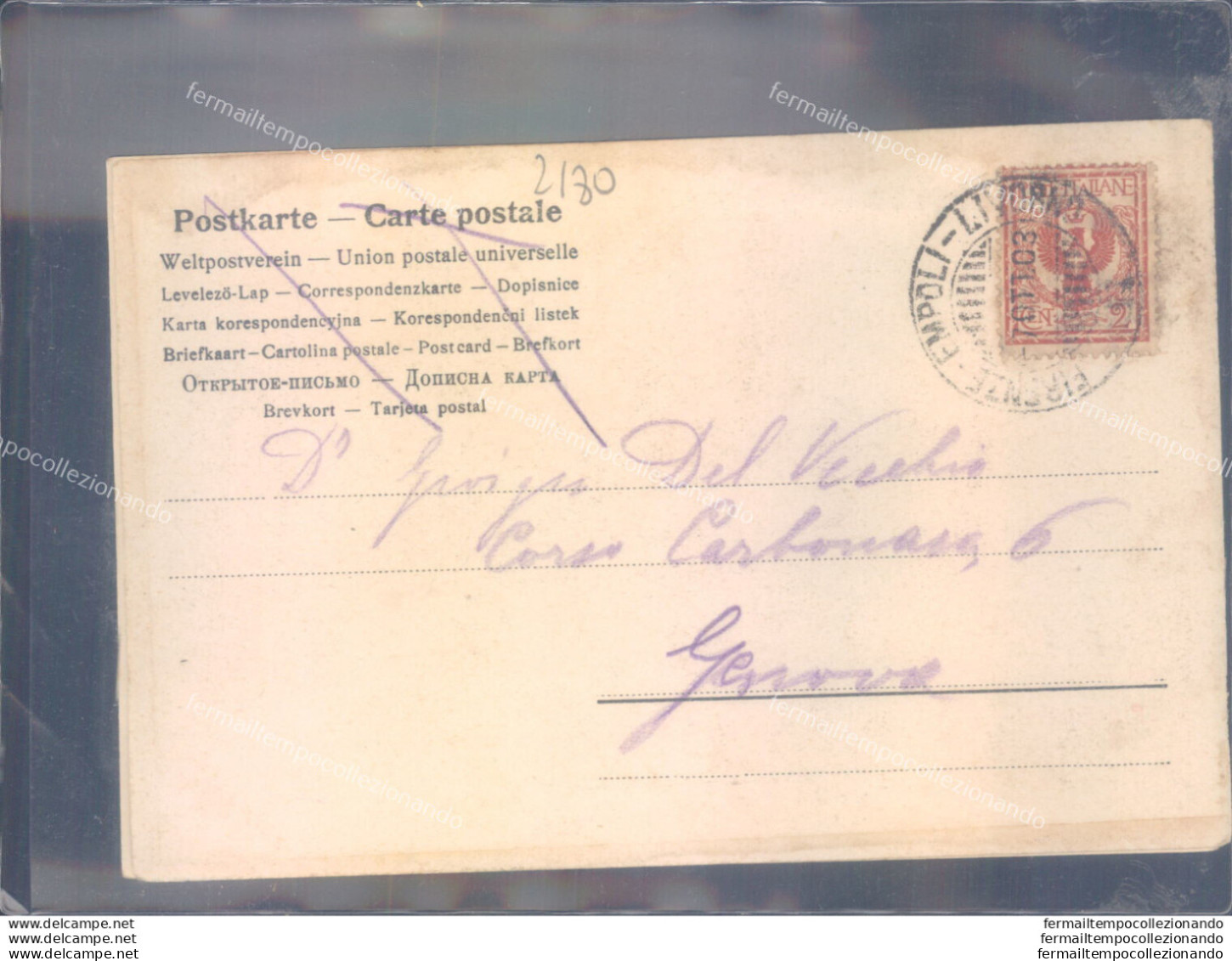 Z180 Cartolina Livorno Citta' Viale R.margherita Scollata 1903 - Livorno