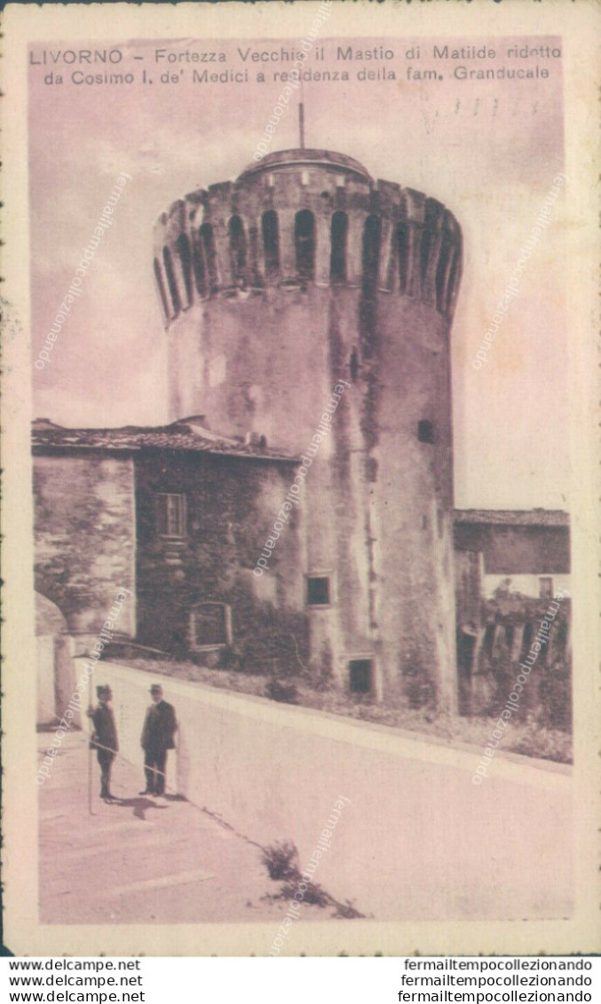 Ad277 Cartolina Livorno Citta' Fortezza Vecchia Il Mastio 1922 - Livorno