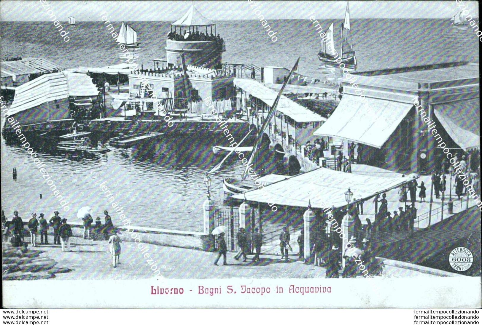 Bf127 Cartolina Livorno Citta' Bagni S.jacopo In Acquaviva - Livorno