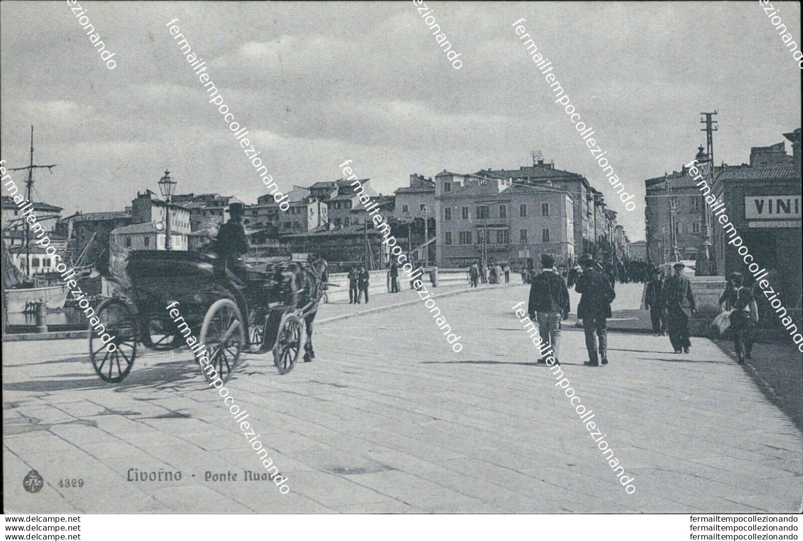 Bf196 Cartolina Livorno Citta' Ponte Nuovo 1909 - Livorno