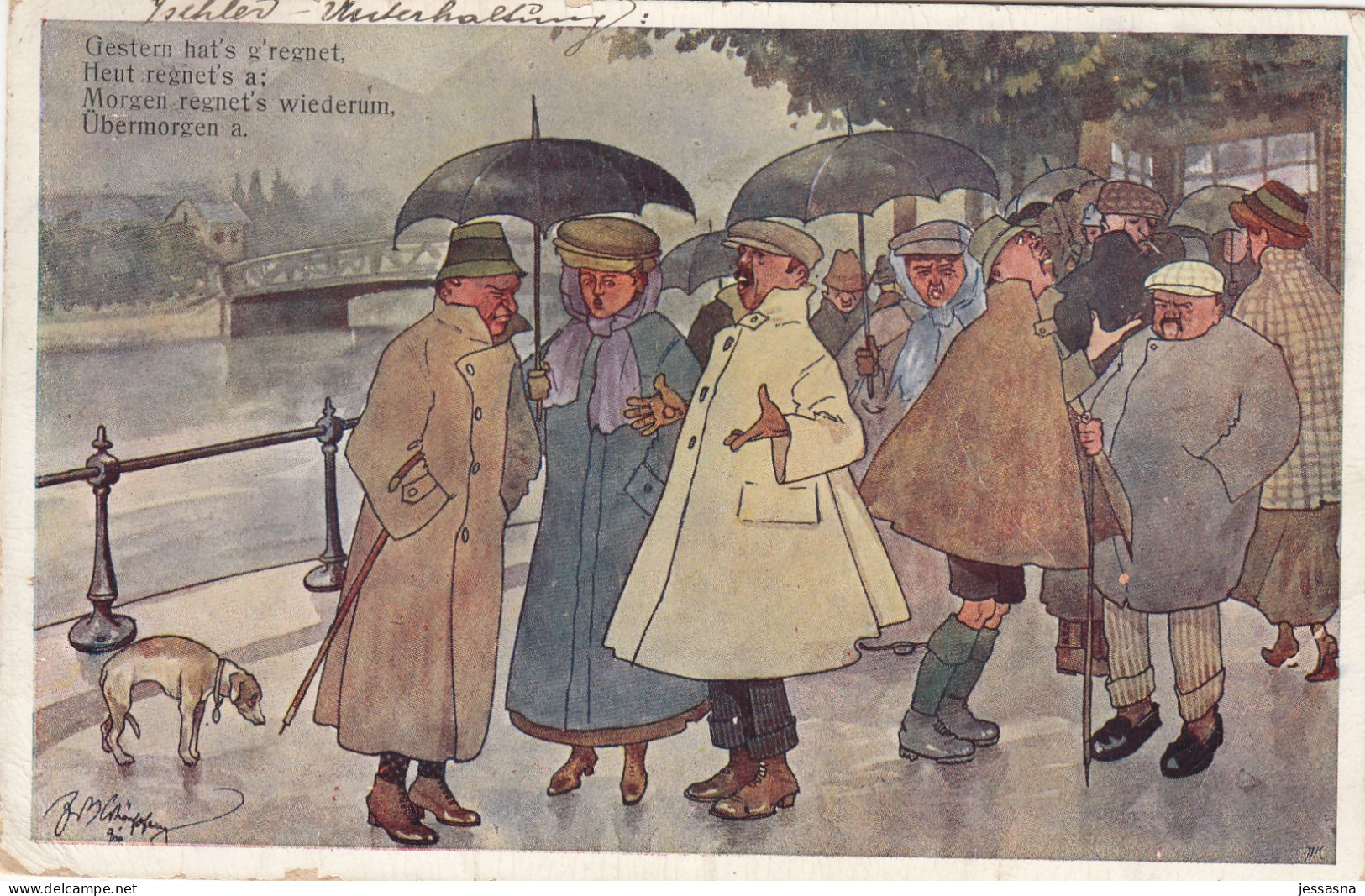 AK - Karikatur - ISCHLER UNTERHALUNG Auf Der Esplanade ( Fritz Schönpflug) 1911 - Schoenpflug, Fritz