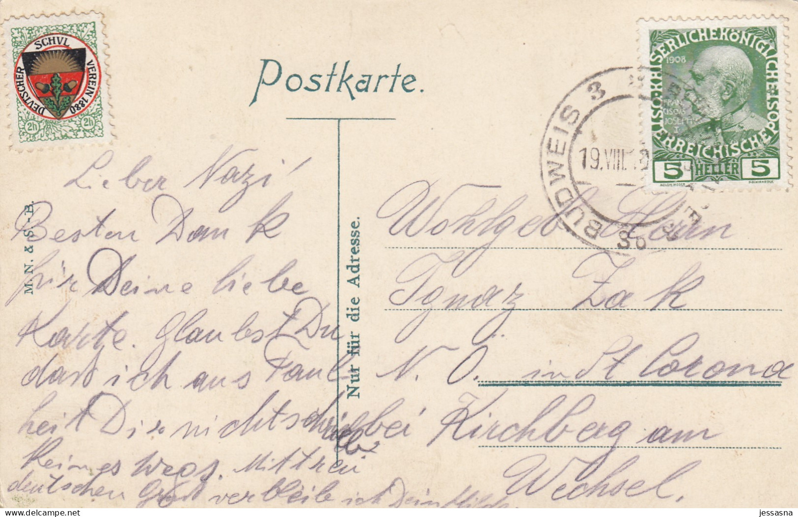AK - Tschechien - BUDWEIS - Wienergasse Mit Dem Alten Patrizierhaus - 1910 - Schulverein - Czech Republic