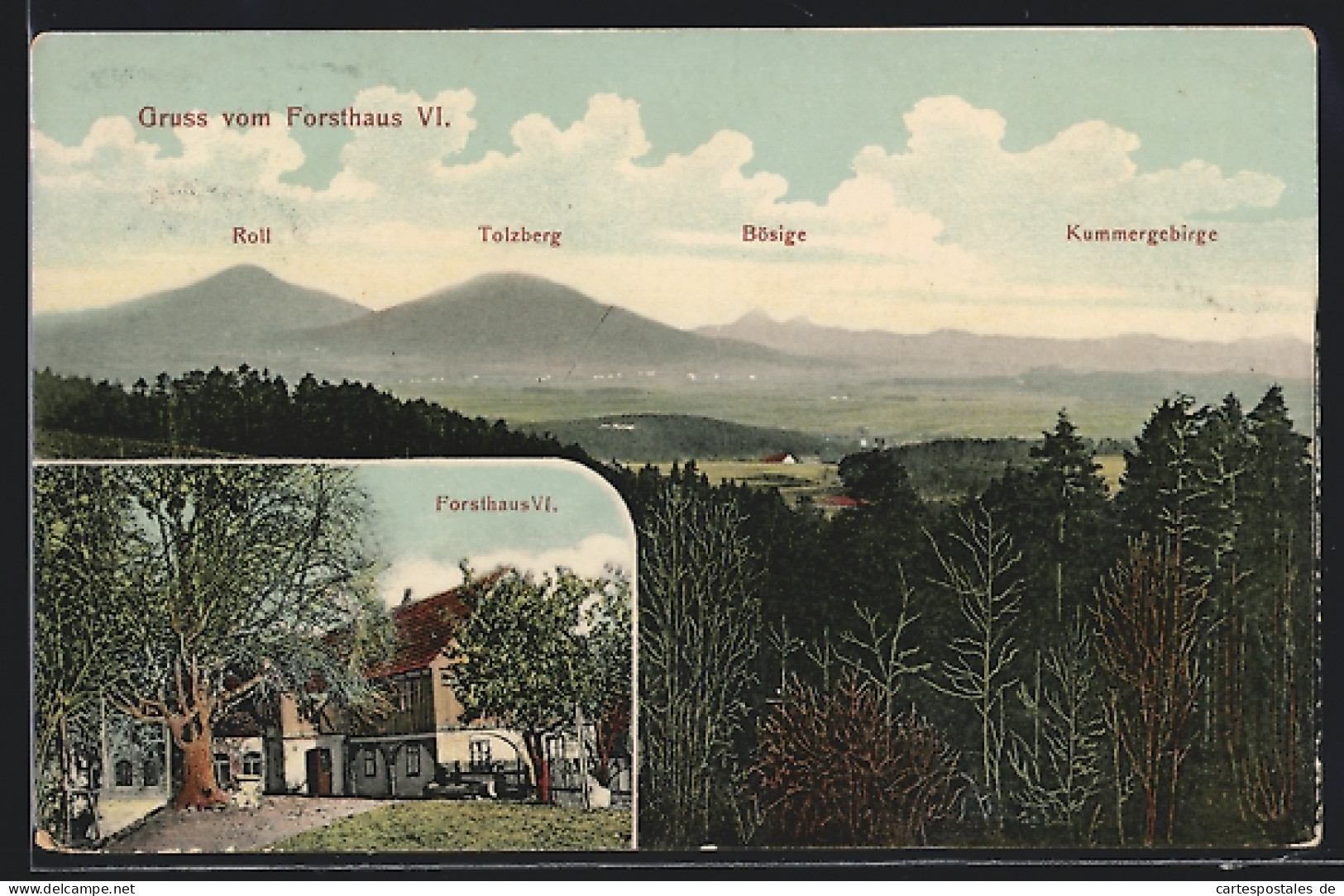 AK Lückendorf, Gasthof Forsthaus IV. Mit Roll, Tolzberg, Bösige Und Kummergebirge  - Hunting