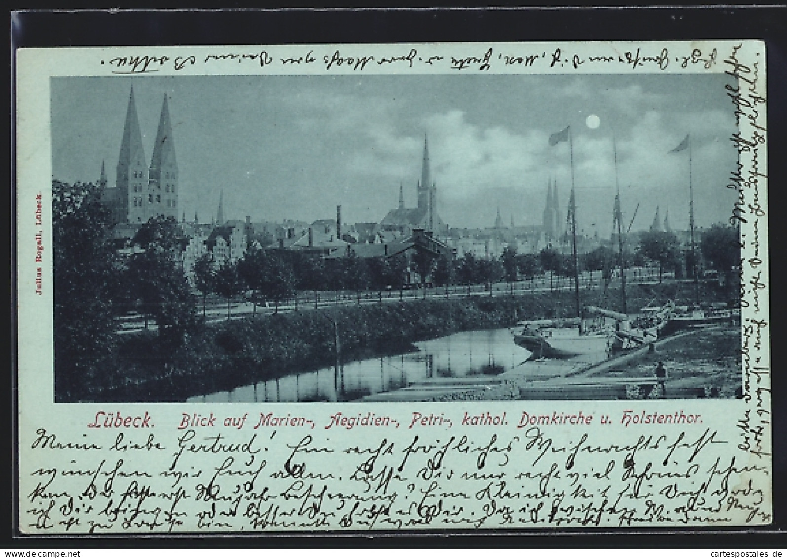 AK Lübeck, Blick Auf Marien-, Aegidien-, Petrie-, Katholische Domkirche Und Holstentor  - Lübeck