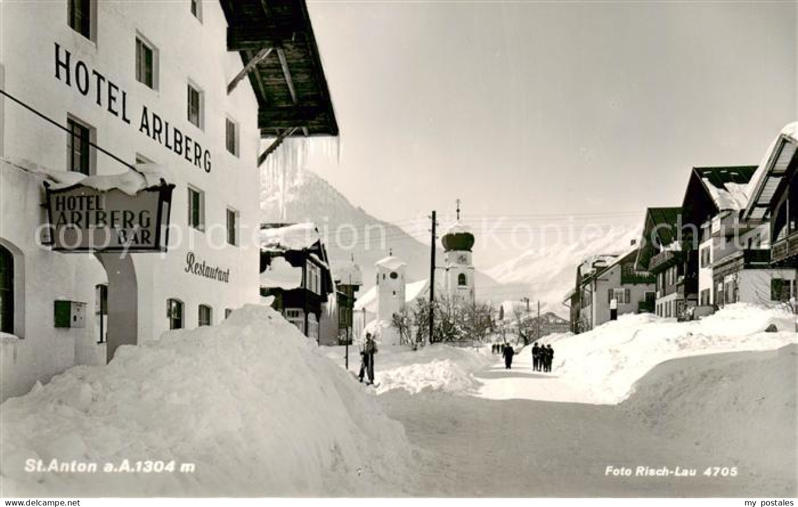 73856291 St Anton Arlberg AT Ortspartie Mit Hotel Arlberg Im Winter  - Autres & Non Classés