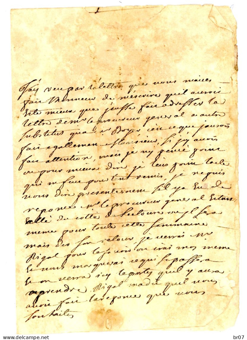 BONNE DATE 1718 HAUTE GARONNE LAC 1718 TOULOUSE LETTRE PLAISANTE 95MM X 55MM VOIR LES SCANS - 1701-1800: Vorläufer XVIII