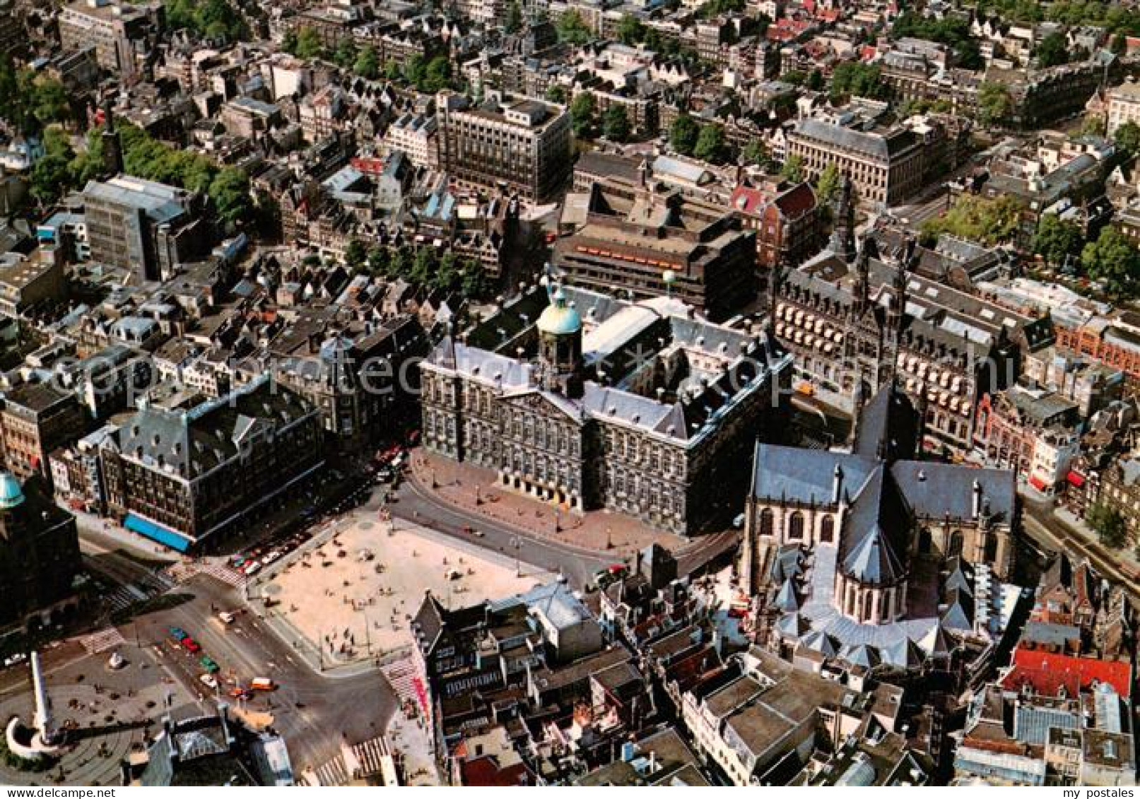 73856221 Amsterdam  NL Panorama Met Kon. Paleis En Nieuwe Kerk  - Autres & Non Classés