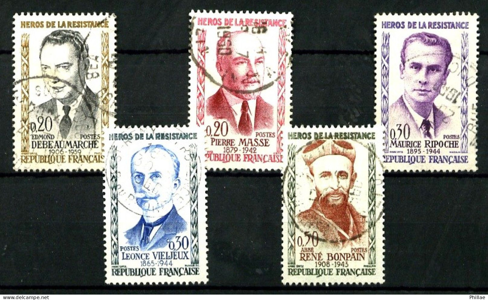 1248/1252 - Héros De La Résistance (4° Série) - Complet 5 Valeurs - Oblitérés - TB - Used Stamps