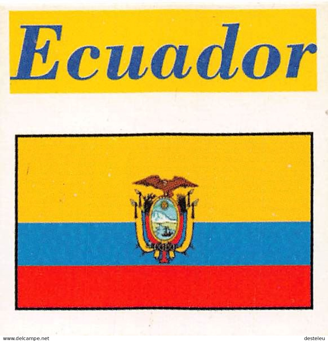 Flag Chromo - Ecuador - 5 X 5 Cm - Other & Unclassified