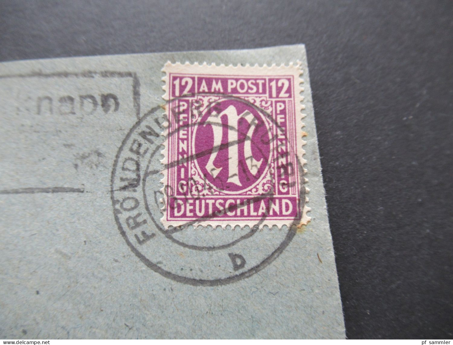 8.10.1945 Bizone Am Post Nr.15 EF Tagesstempel Fröndenberg (Ruhr) Und Landpoststempel Schwitterknapp - Covers & Documents