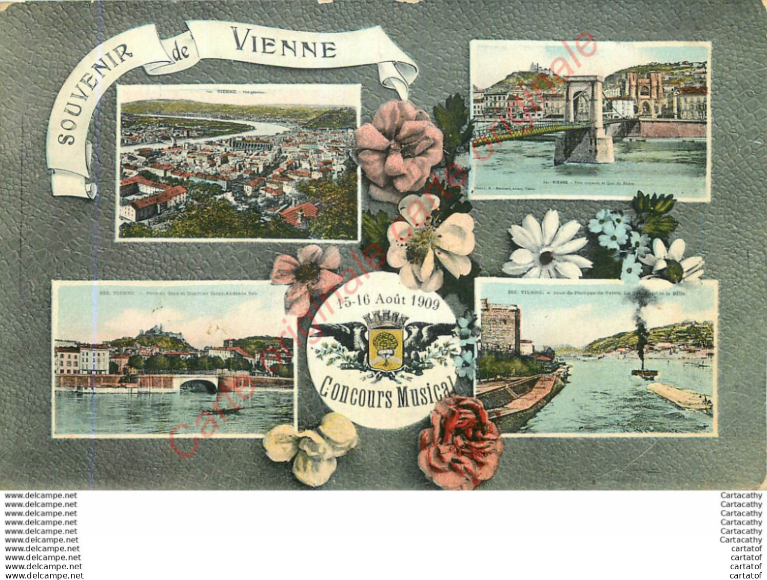 38.  SOUVENIR De VIENNE .  Aout 1909 Concours Musical . - Vienne